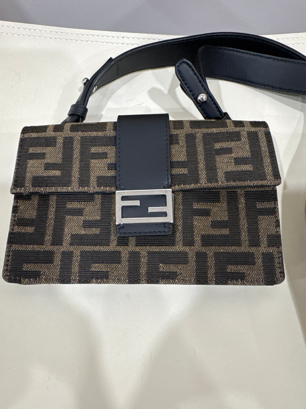 Fendi Jacquard Vitello Grace FF 1974 Baguette Belt Pouch