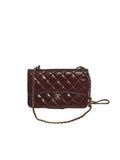 Chanel Quilted Patent Leather Classic Wallet On Chain