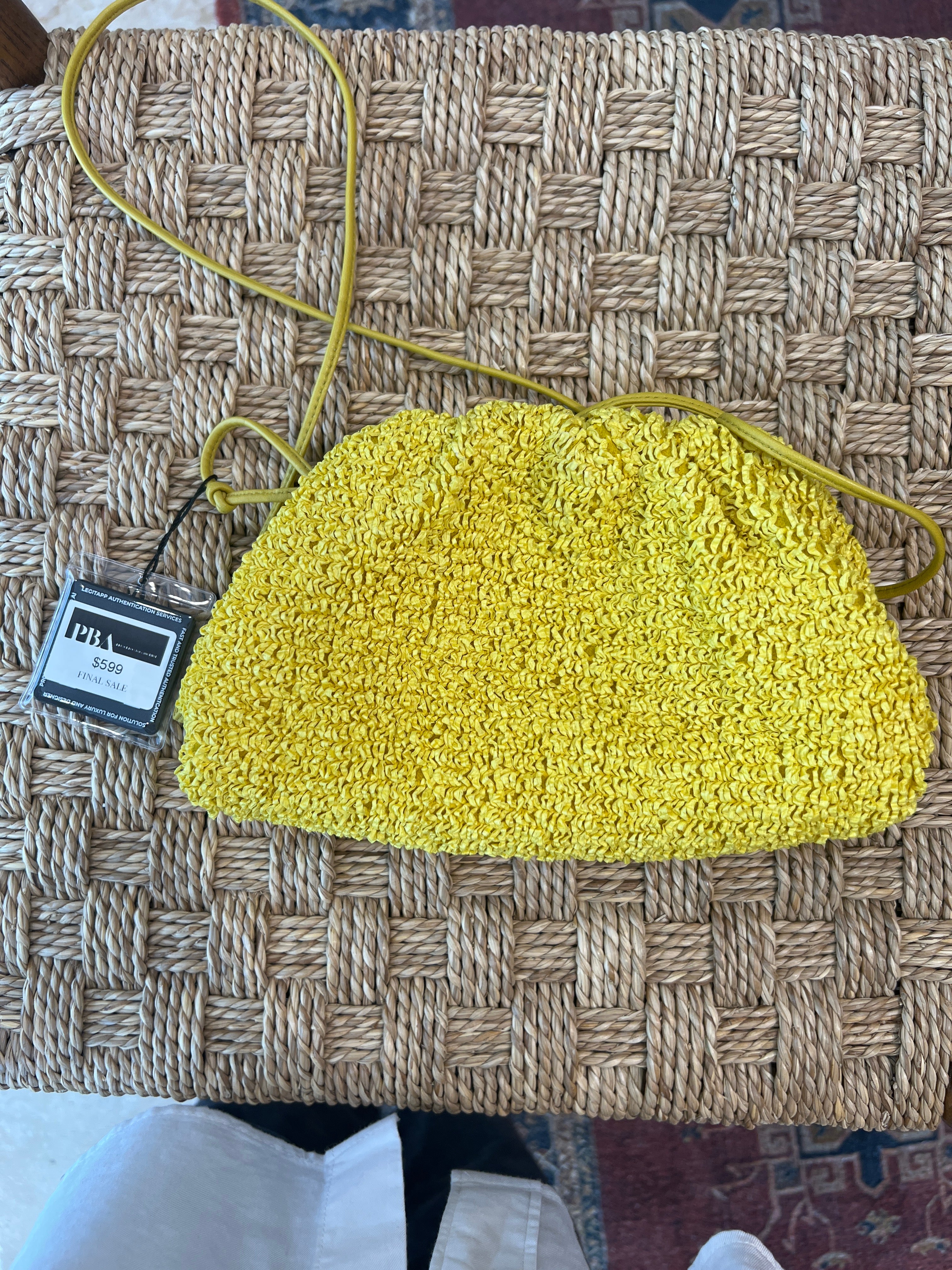 Bottega Veneta Bouclé Curly Raffia Pouch Mirabelle