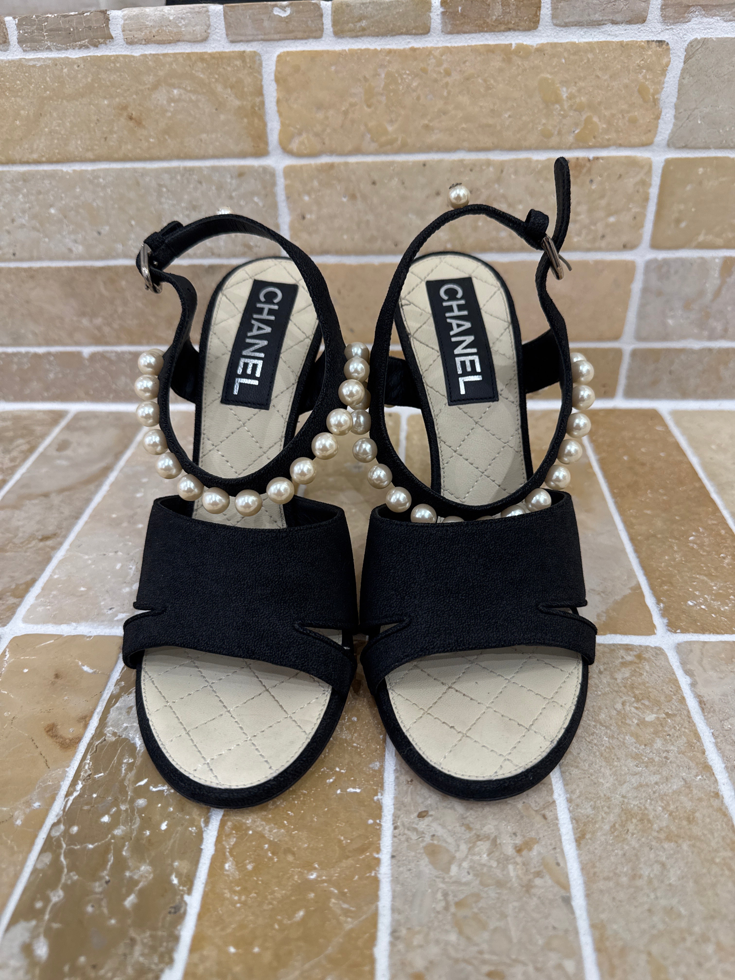 Chanel CC Slingback Sandals