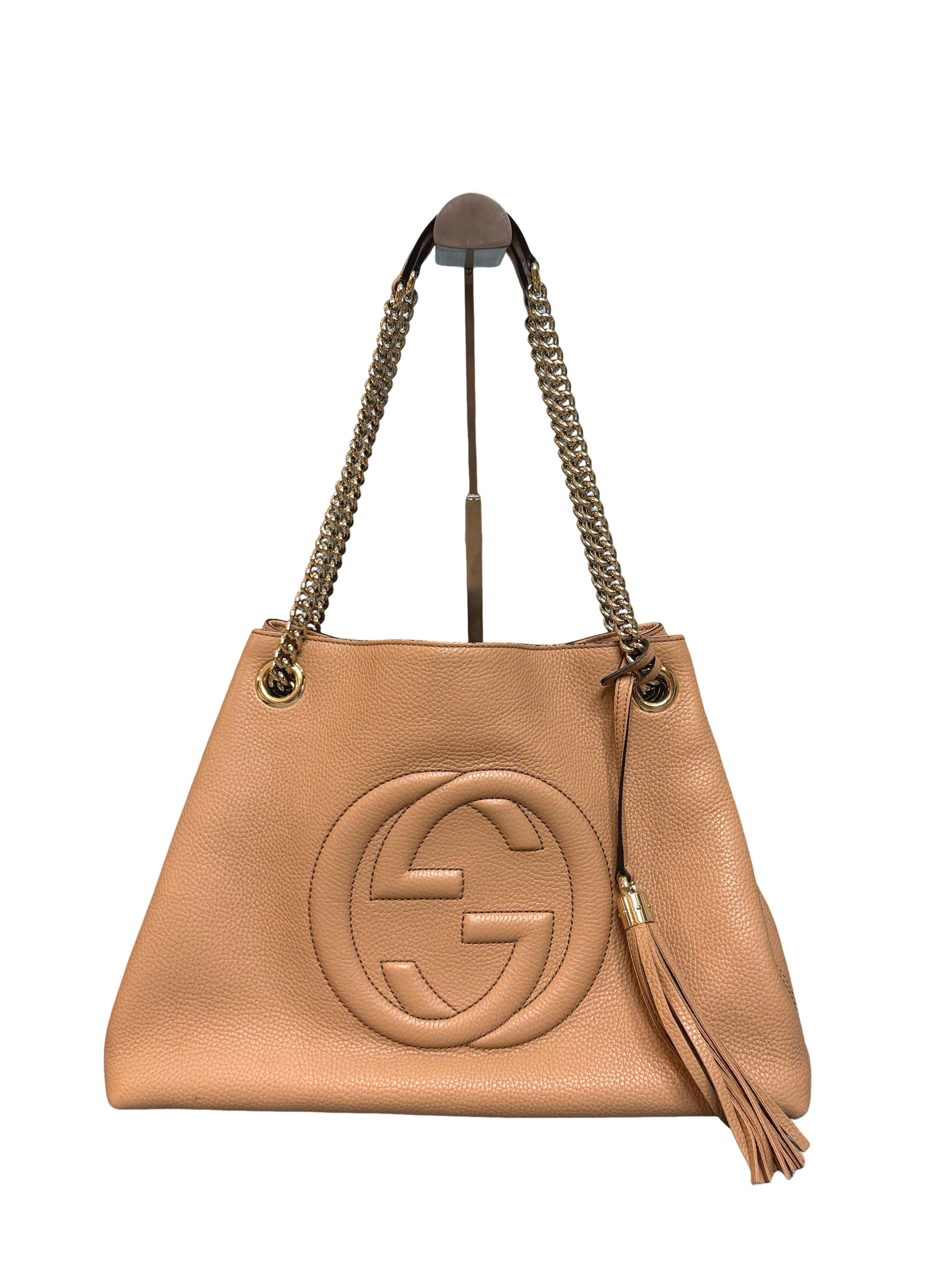 Gucci Pebbled Calfskin Soho Chain Bag