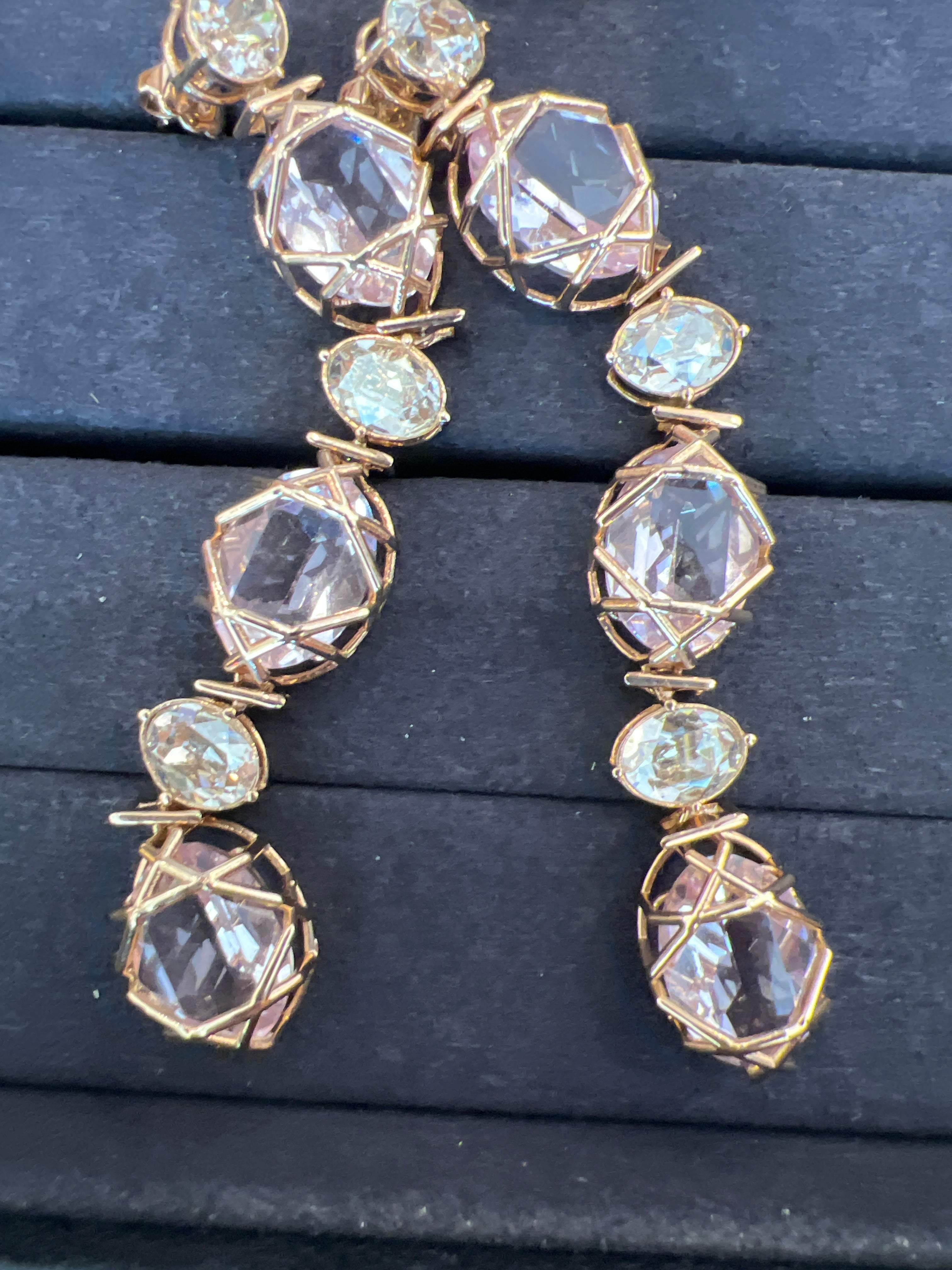 Christian Dior crystal linear drop earrings