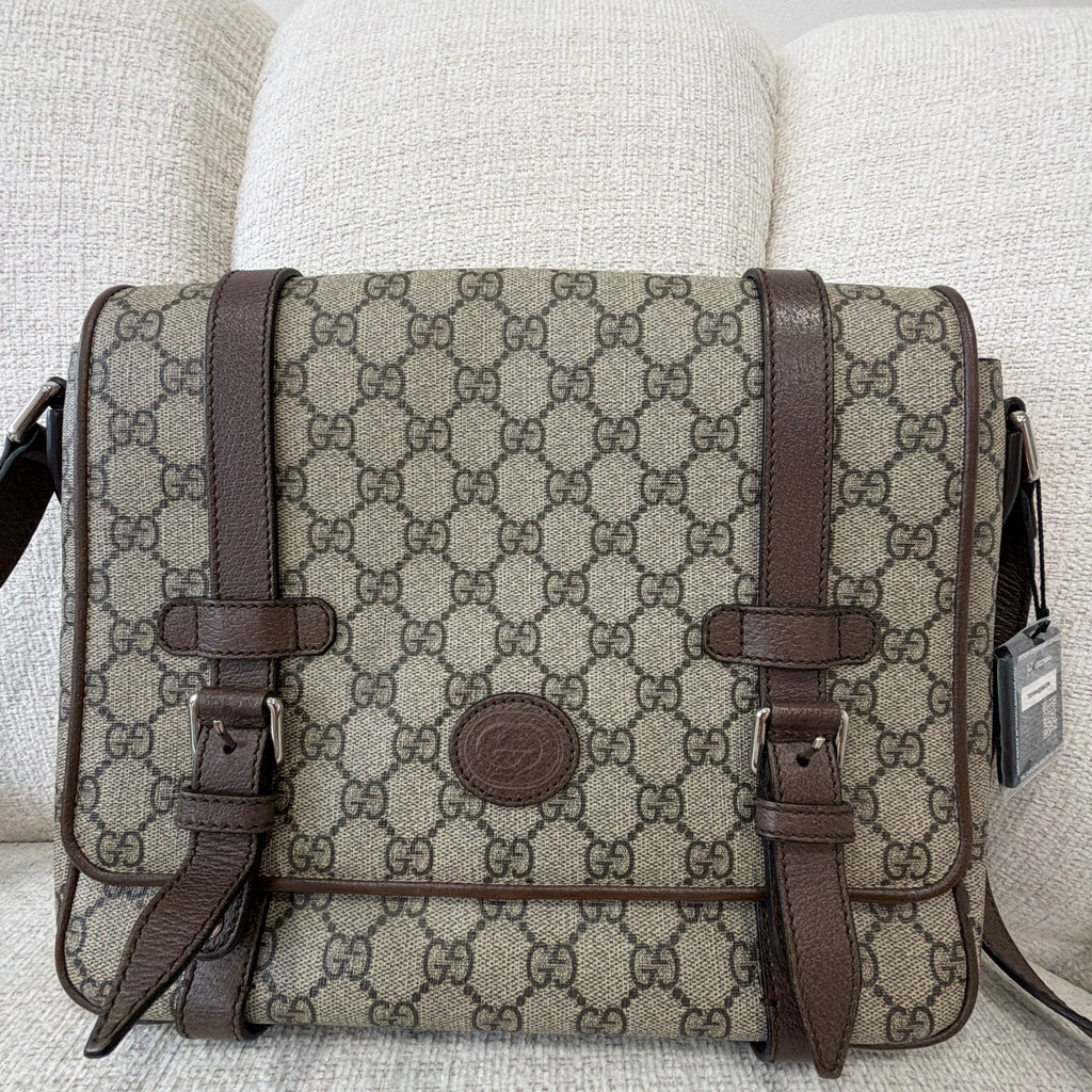 Gucci Neo Vintage GG Supreme Canvas Leather Messenger Bag