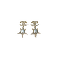 3154 Chanel CC Star Crystal Drop Earrings