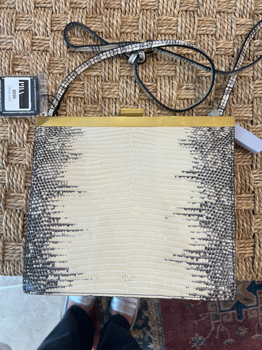 Celine Clasp crossbody Exotic Lizard Skin