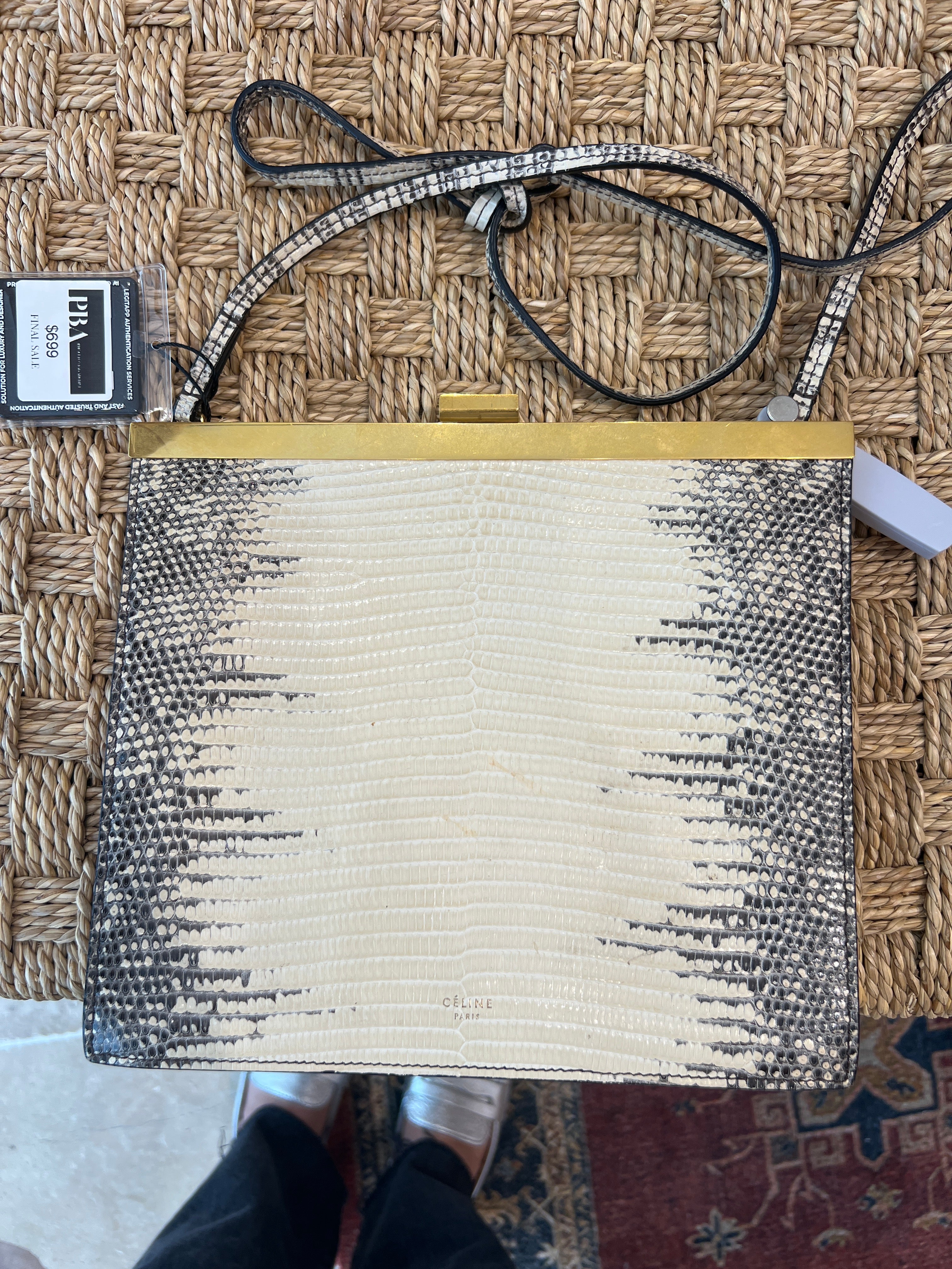 Celine Clasp crossbody Exotic Lizard Skin