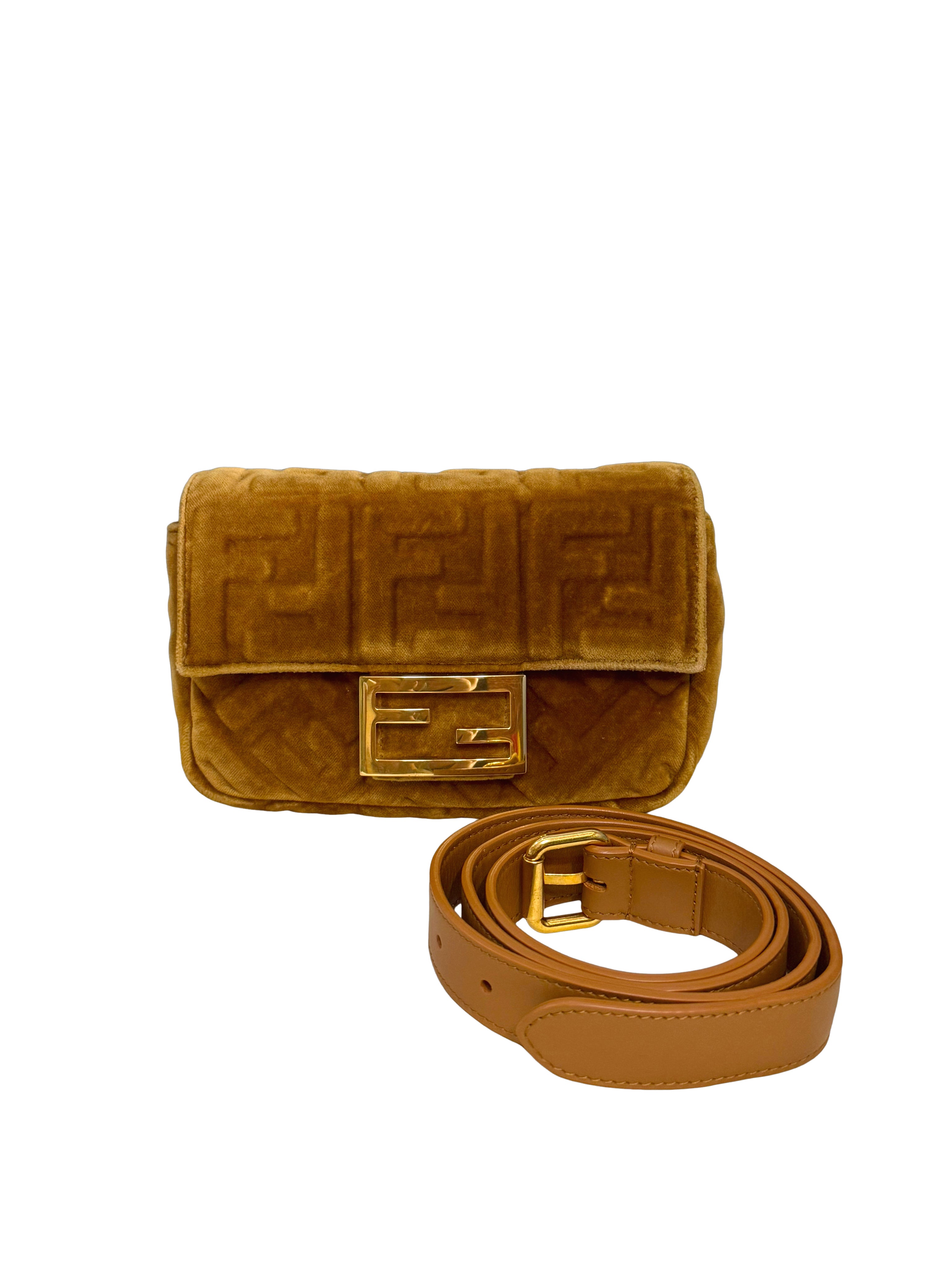 Fendi Velvet FF Baguette Bag