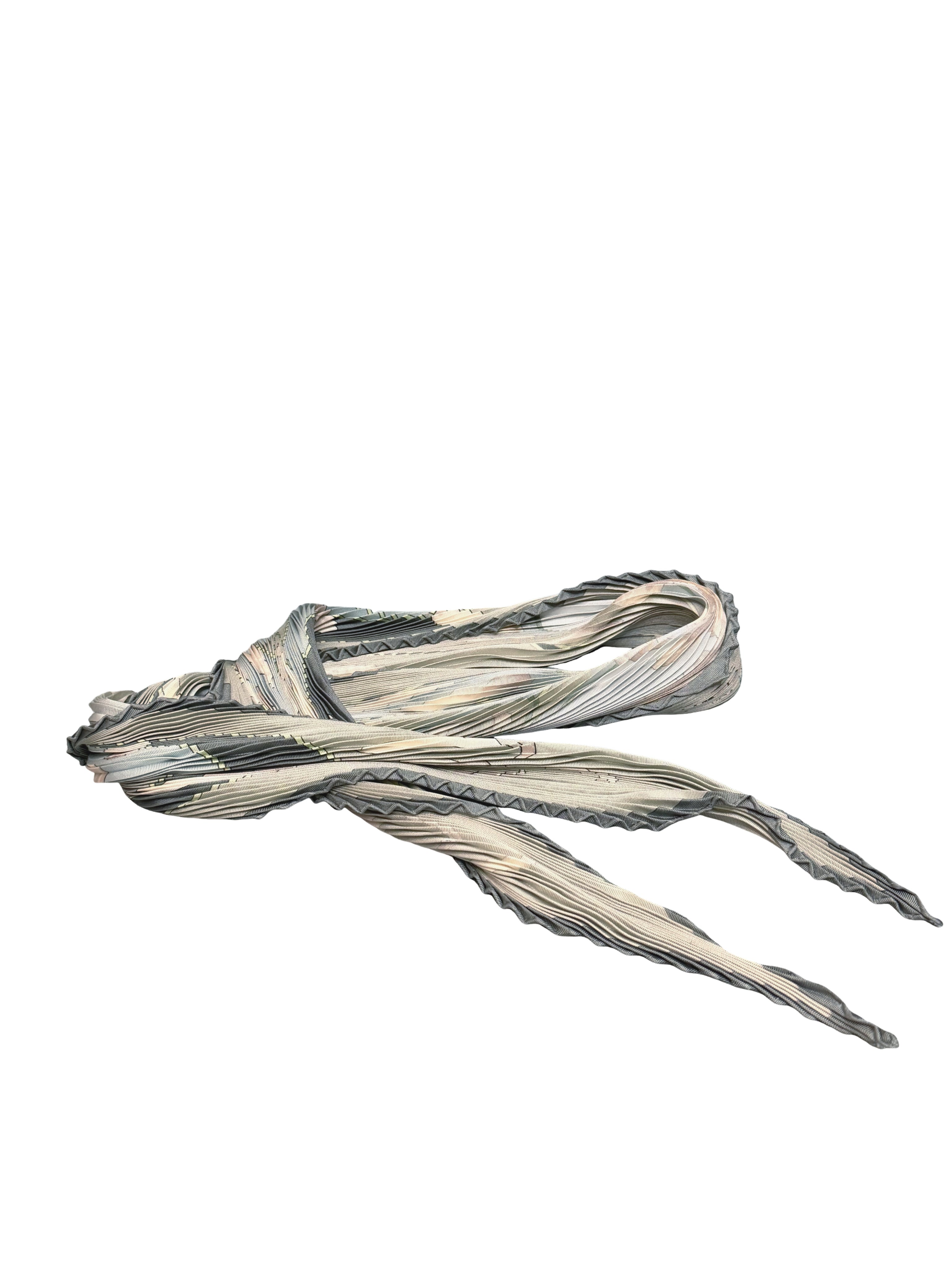 Hermès Pleated Silk Twilly Scarf