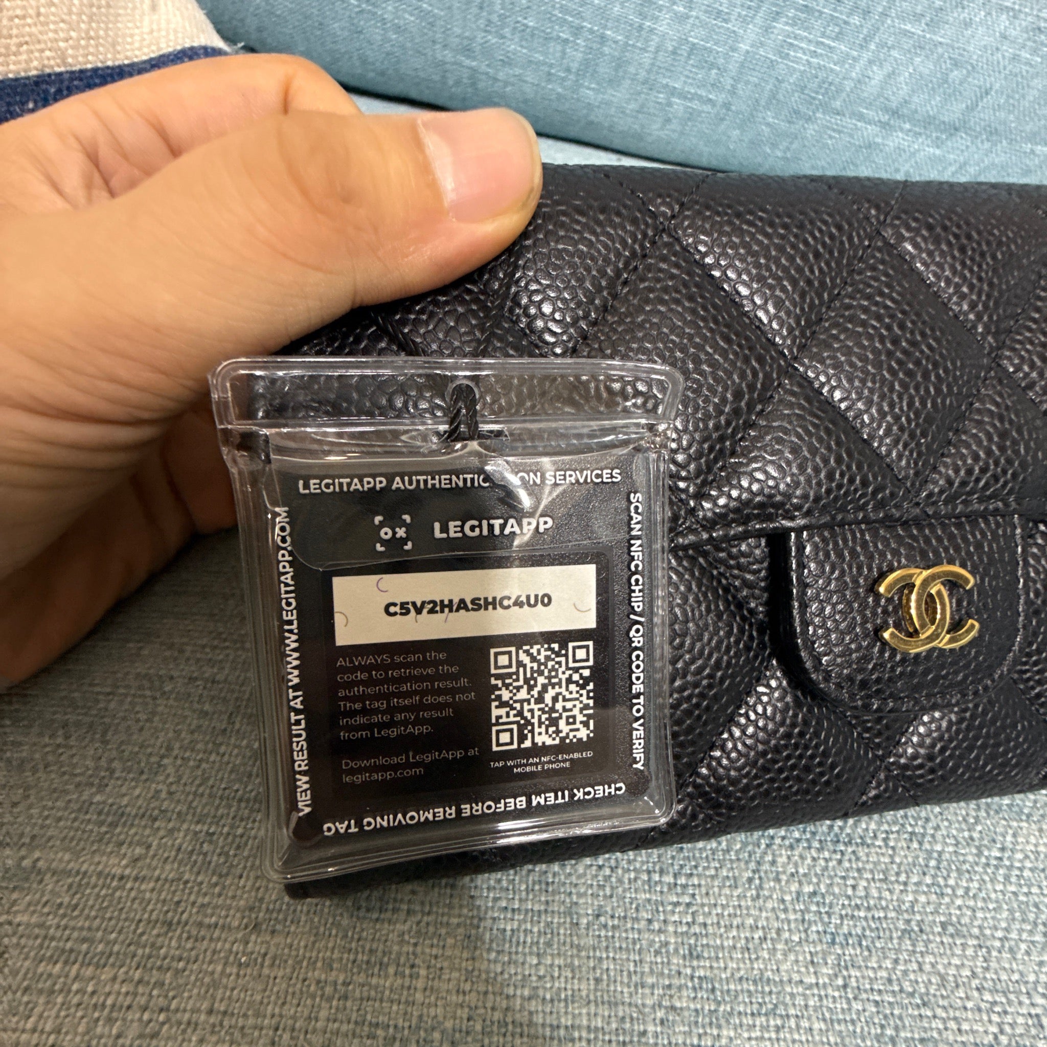 Chanel Grained Calfskin Quilted CC Flap Long Wallet