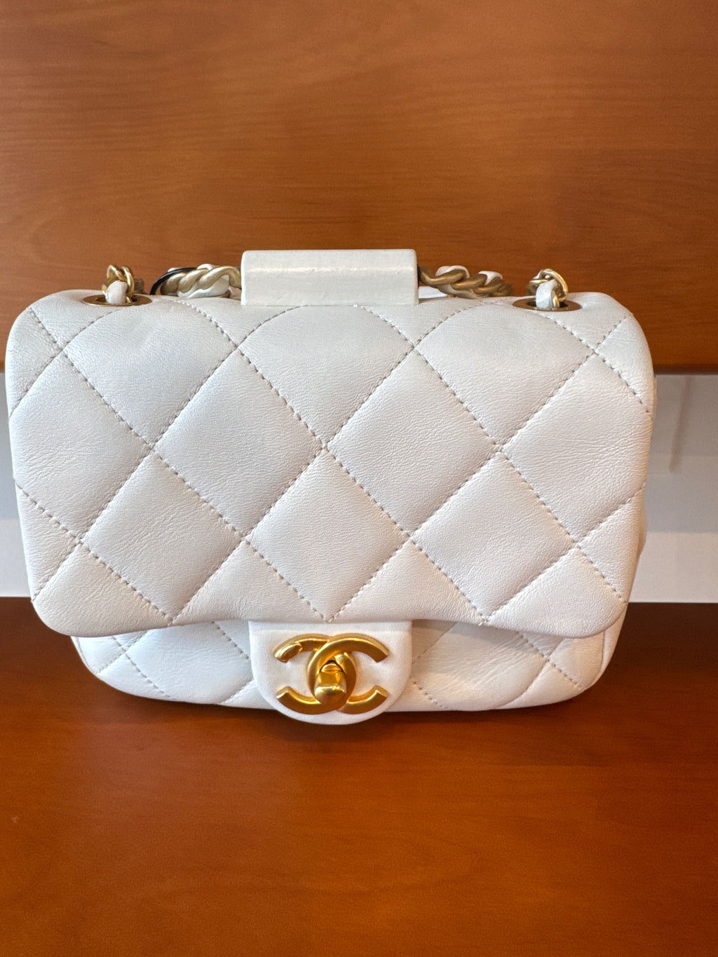 Chanel Lambskin Quilted Circular Handle Bag