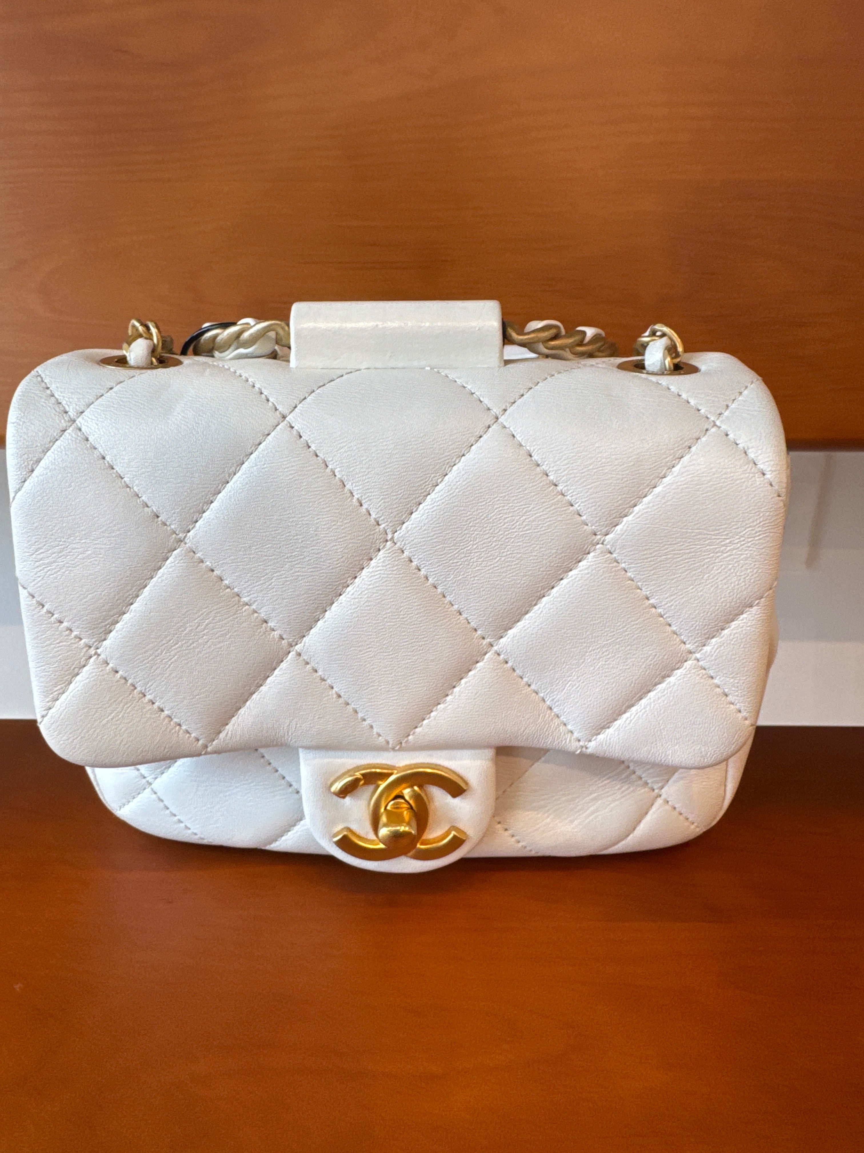 Chanel Lambskin Quilted Circular Handle Bag