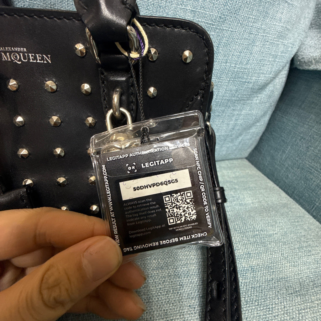 Alexander McQueen Studded Leather Skull Padlock Satchel Bag