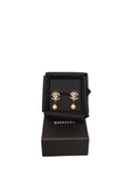 Chanel CC Crystal Pearl Drop Earrings