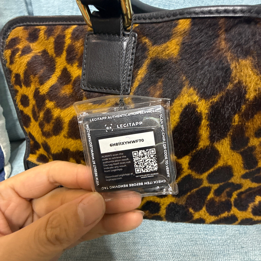 Loewe Leopard Print Calf Hair Amazona Bag