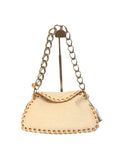 Chloé Cotton Canvas Leather Laced Chain Shoulder Bag