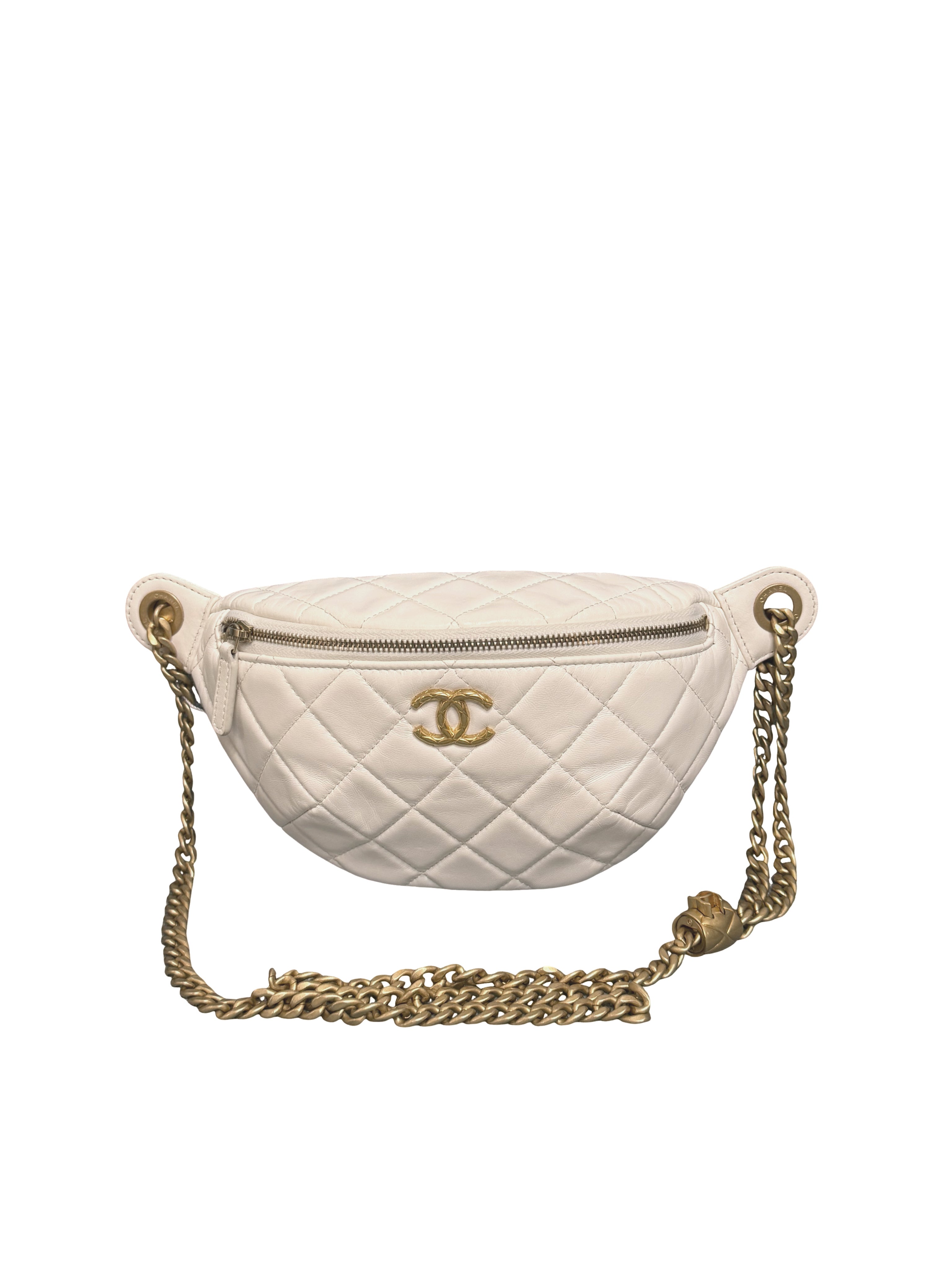 Chanel Quilted Lambskin Chain Waist Belt Bag