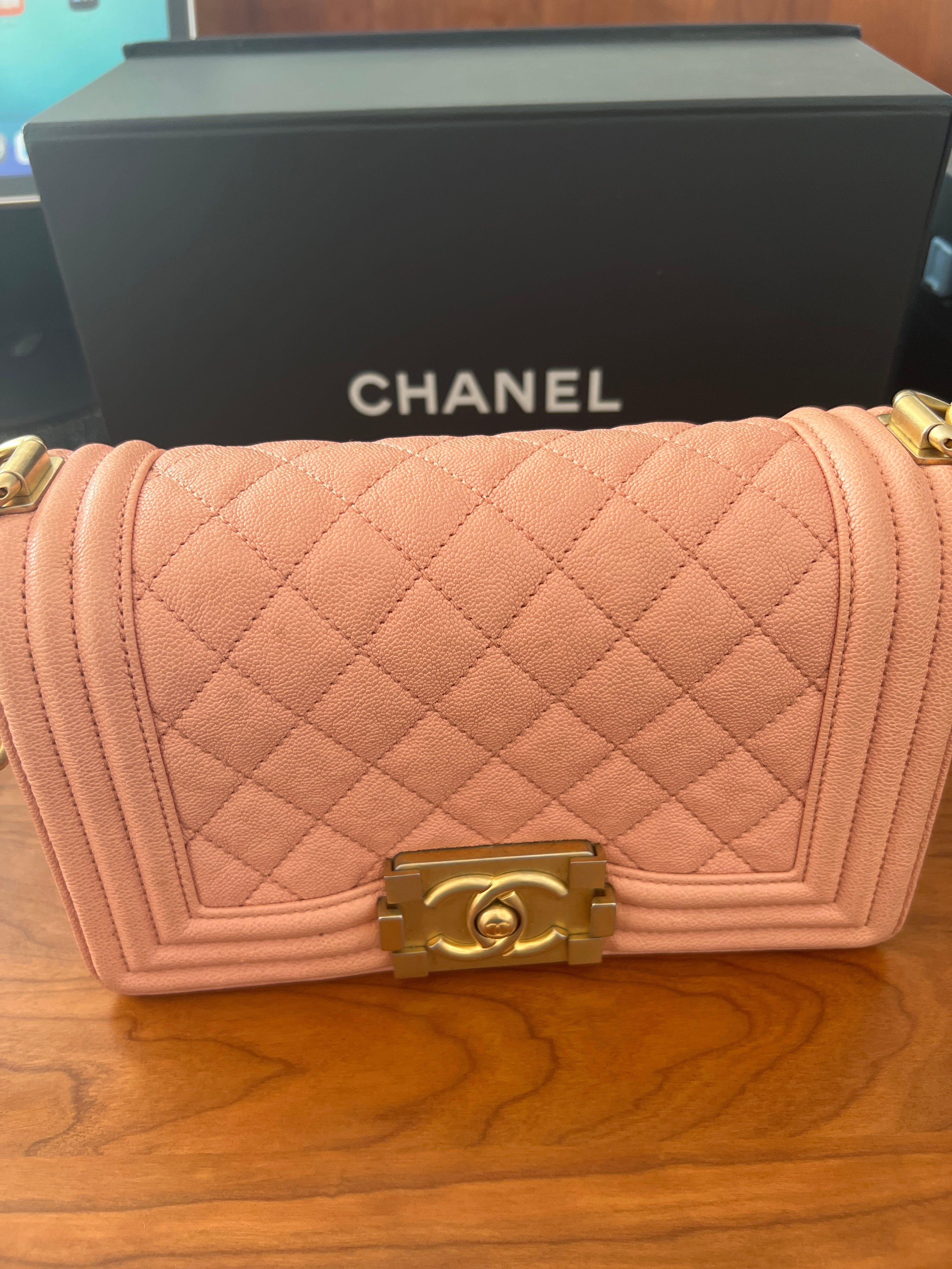 Chanel Caviar Quilted Small Boy Flap Light Pink 2019 d4c849