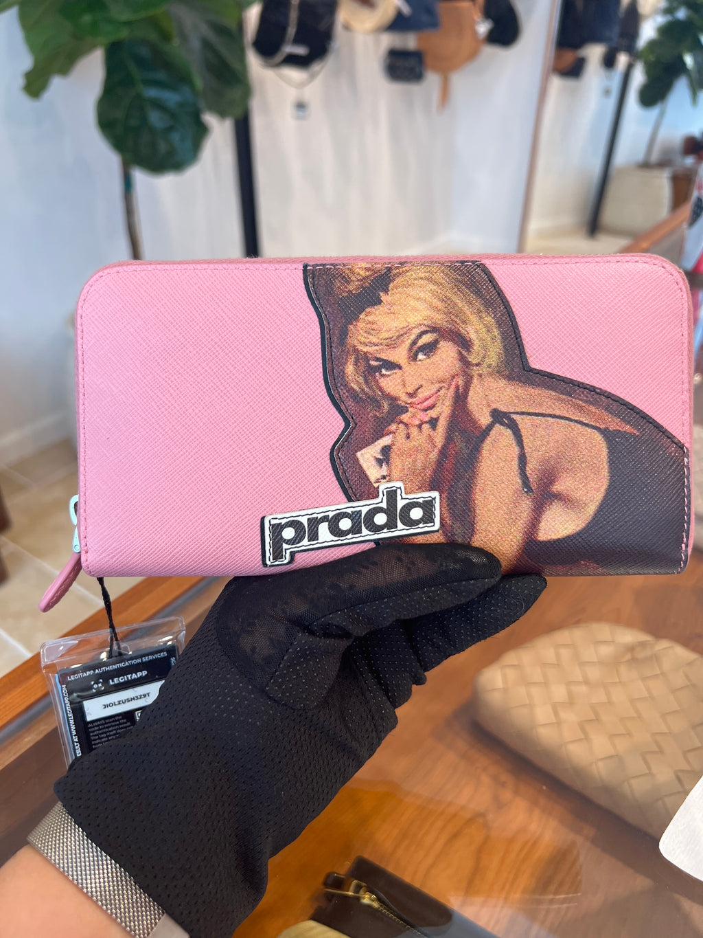 Prada Saffiano Leather Patch Wallet