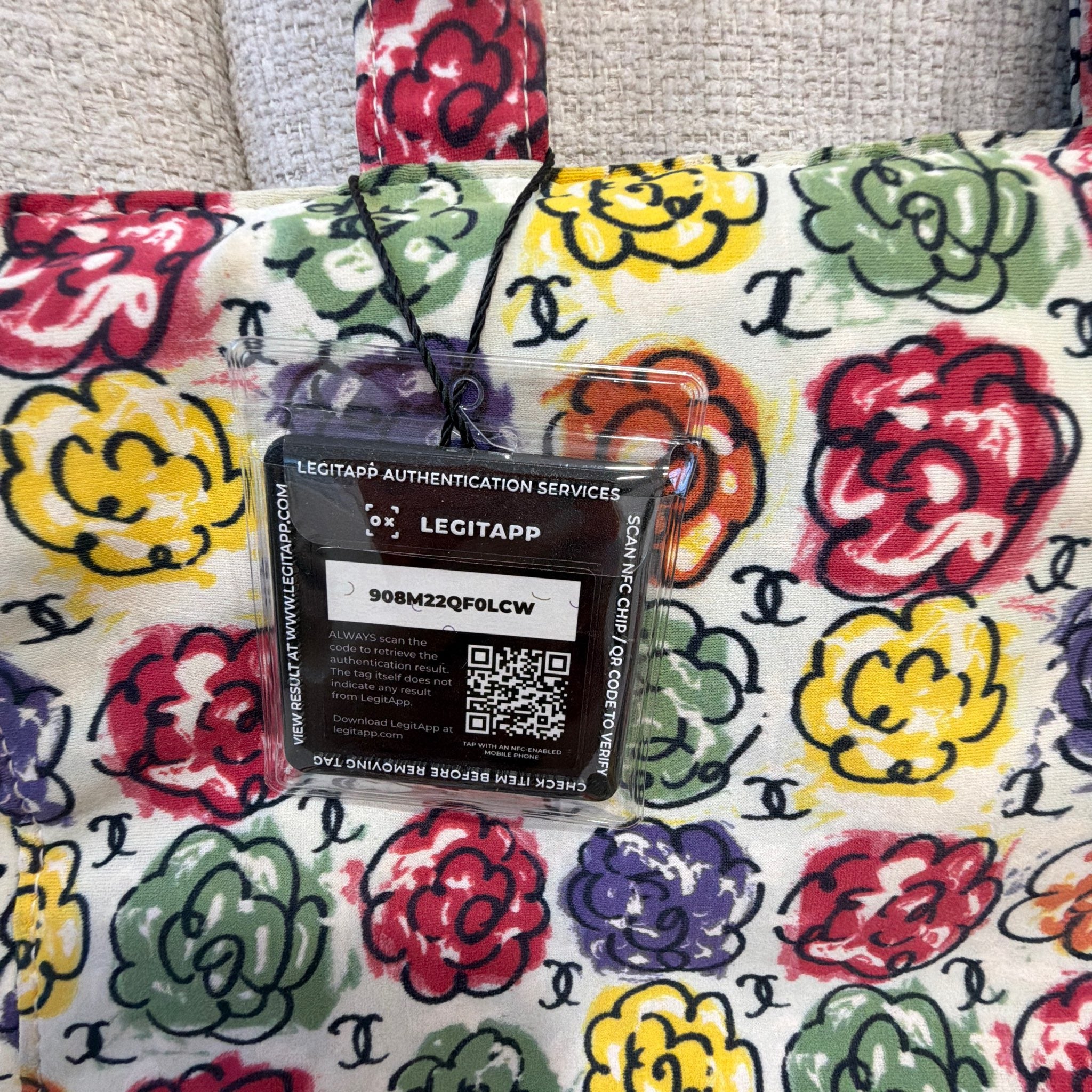 Chanel Multicolor Camellia Print Canvas Shopping Tote Bag