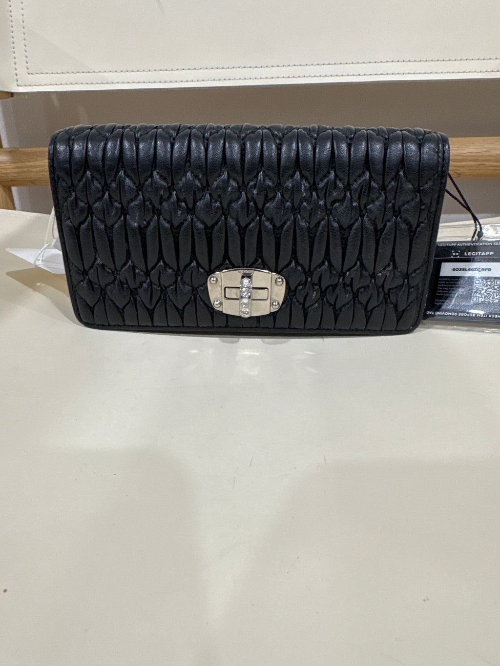 Miu Miu Matelasse Napa Crystal/Pearl Mini Crossbody Bag CB5271