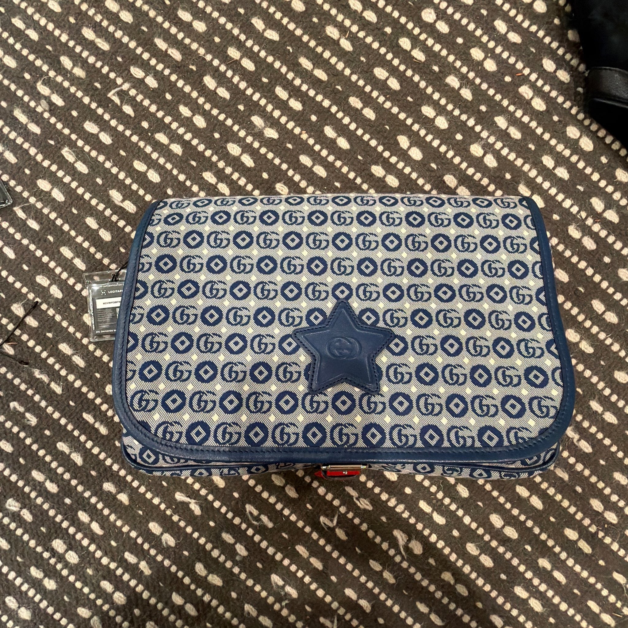 Gucci GG Geometric Jacquard Canvas Star Messenger Bag
