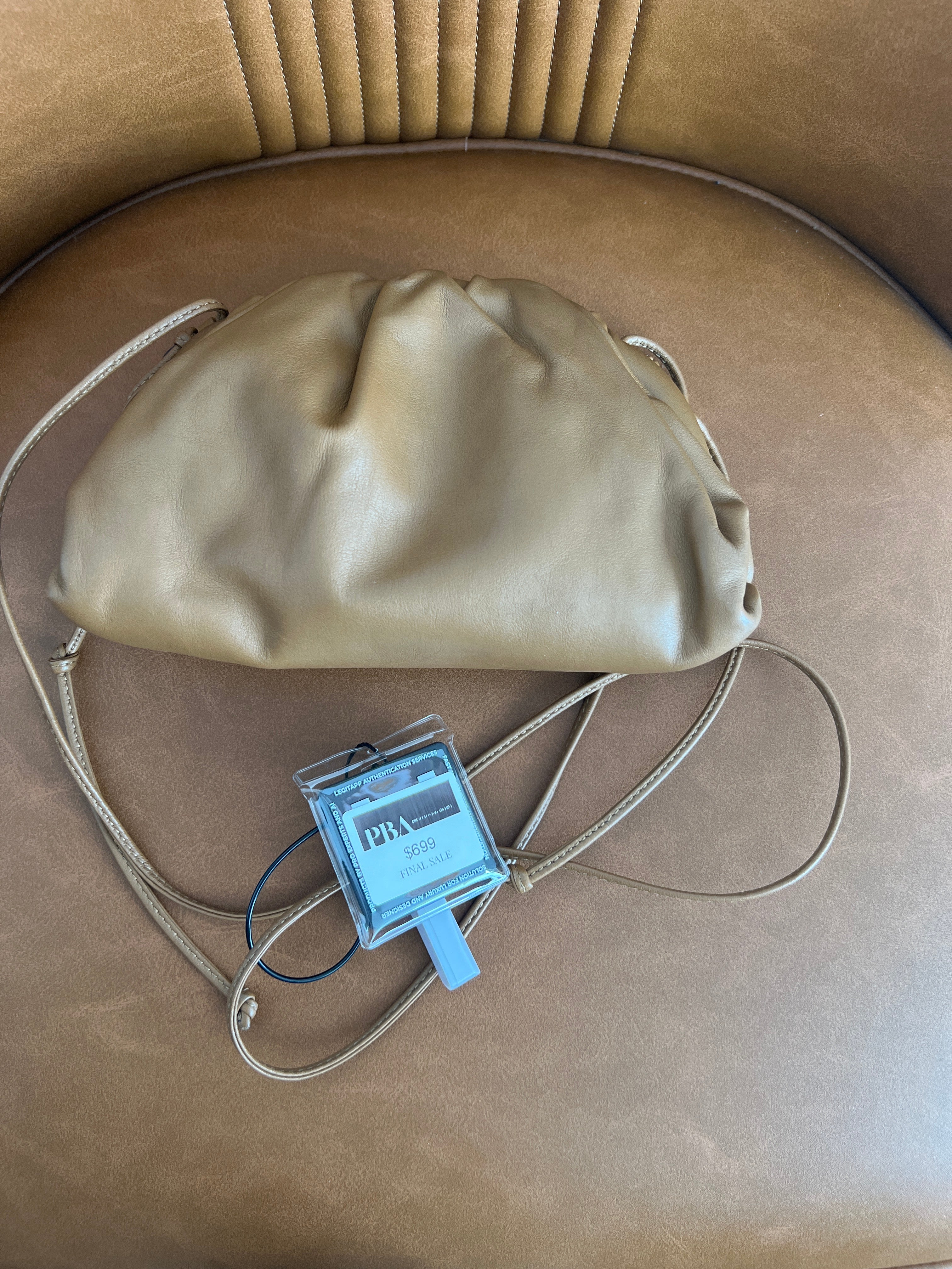 Bottega Veneta The Mini Pouch in Camel calfskin