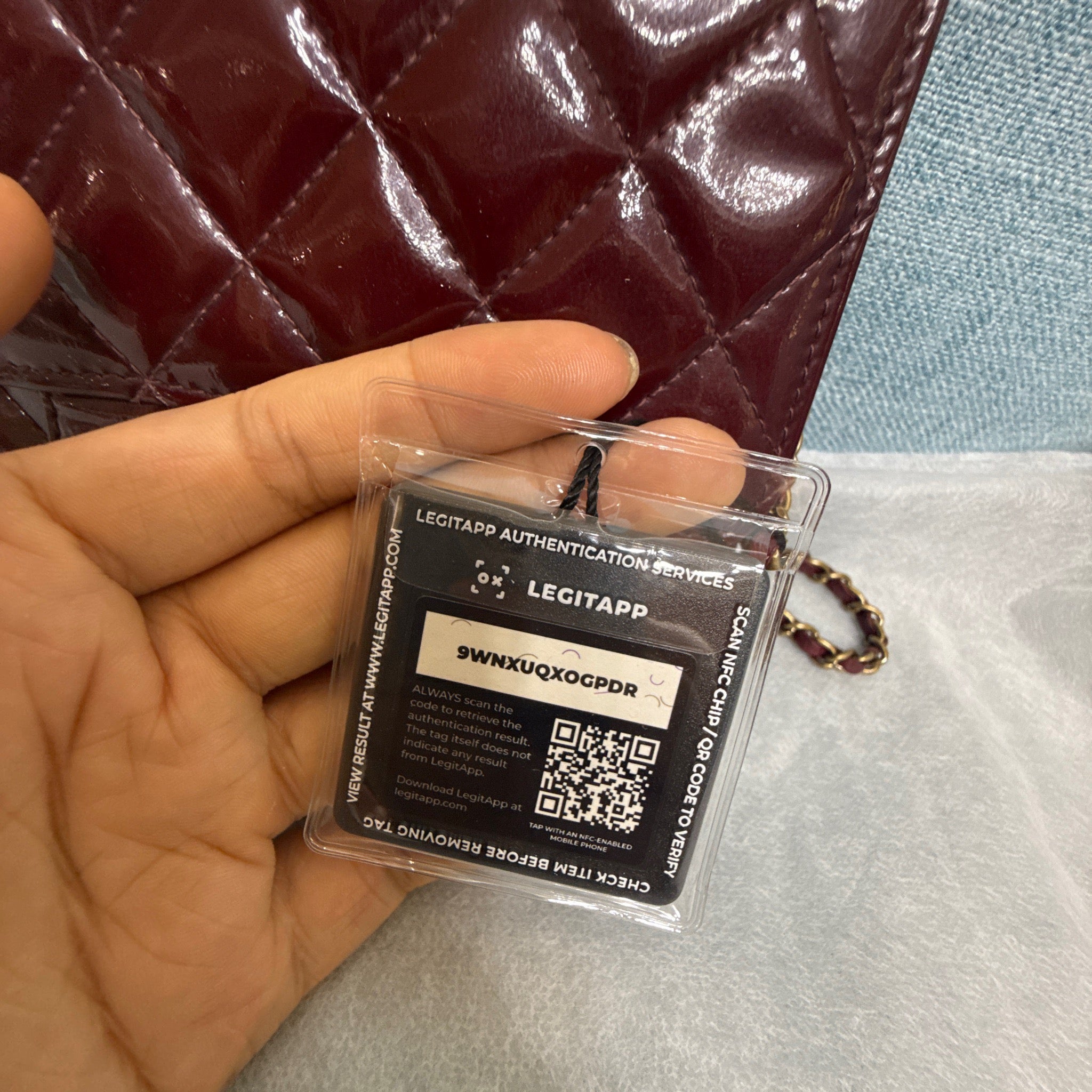 Chanel Quilted Patent Leather Classic Wallet On Chain