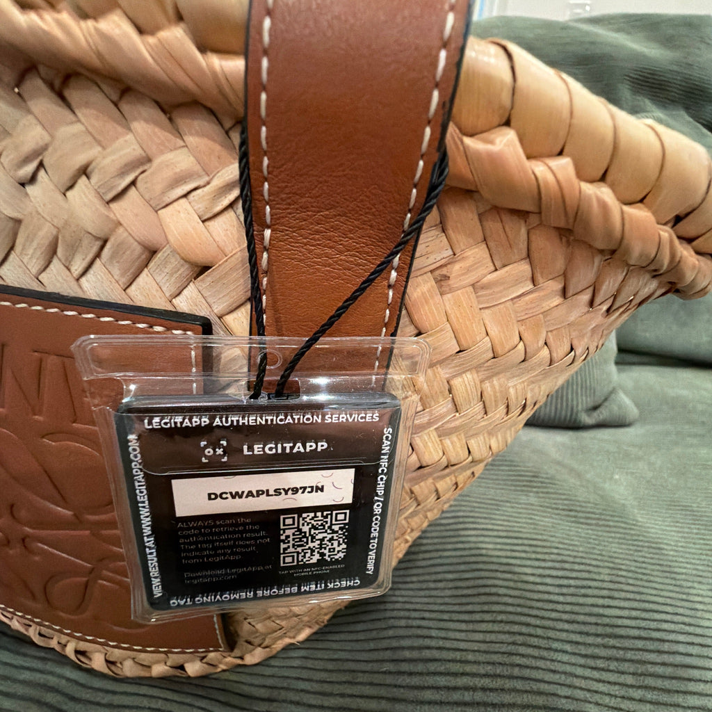 Loewe Raffia Small Basket Tote Bag