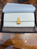 BOTTEGA VENETA WHITE LEATHER PALMELLATO ANGLE LONG WALLET