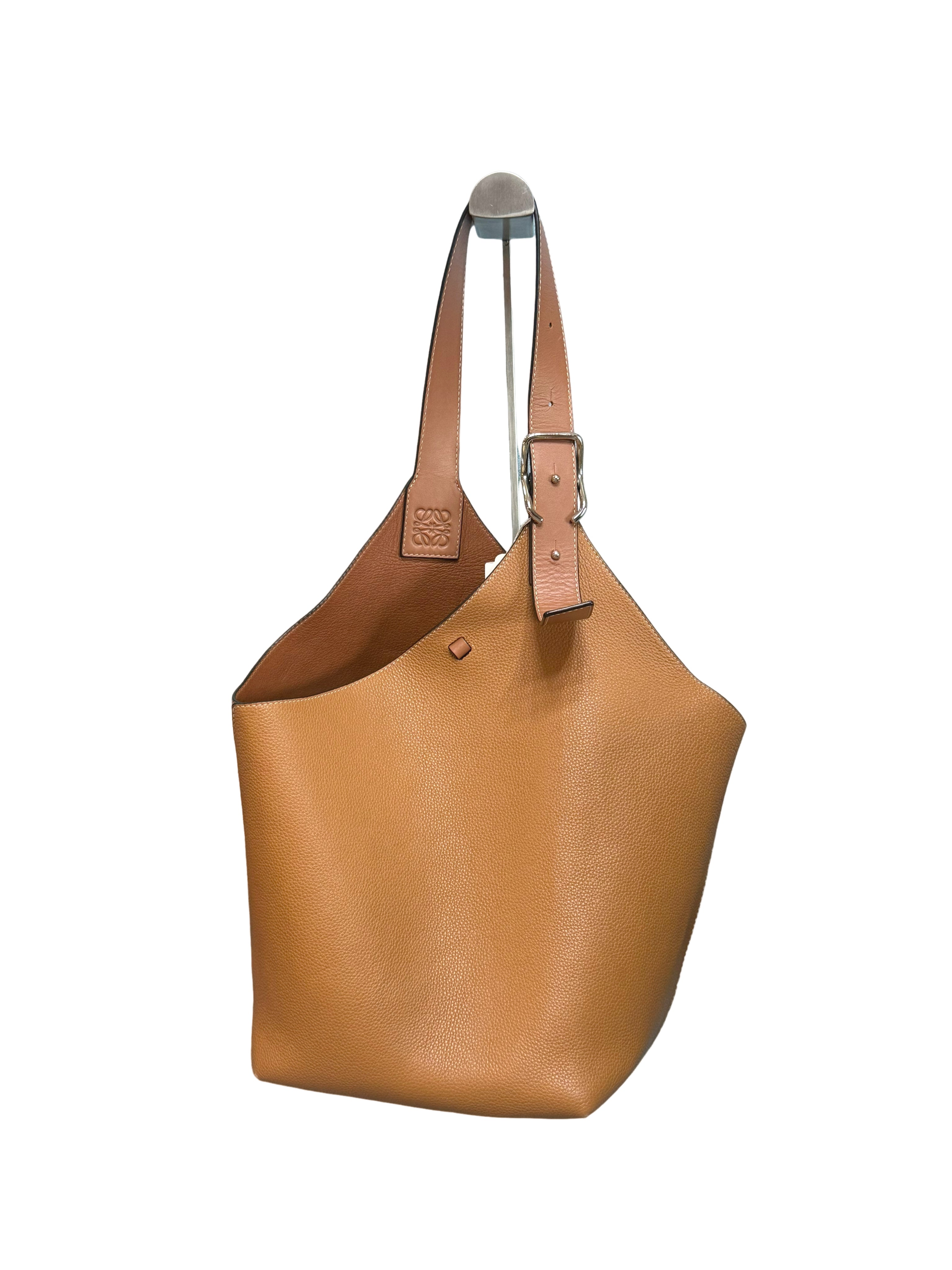 Loewe Pebbled Calfskin Balloon Leather Bucket Tote Bag