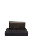 Prada Saffiano Leather Logo Long Wallet