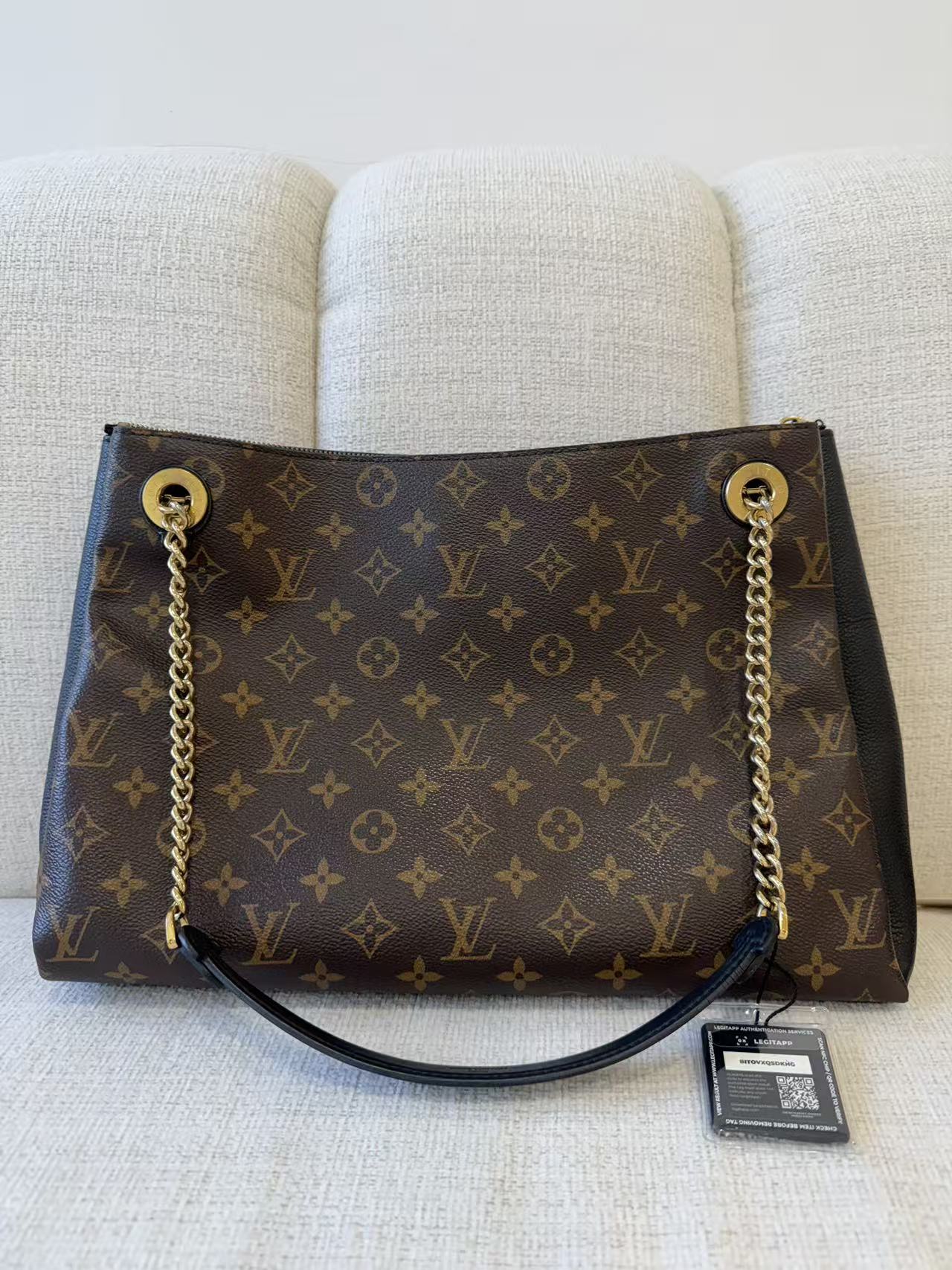 Louis Vuitton Monogram Canvas Pallas Chain Shoulder Tote Bag
