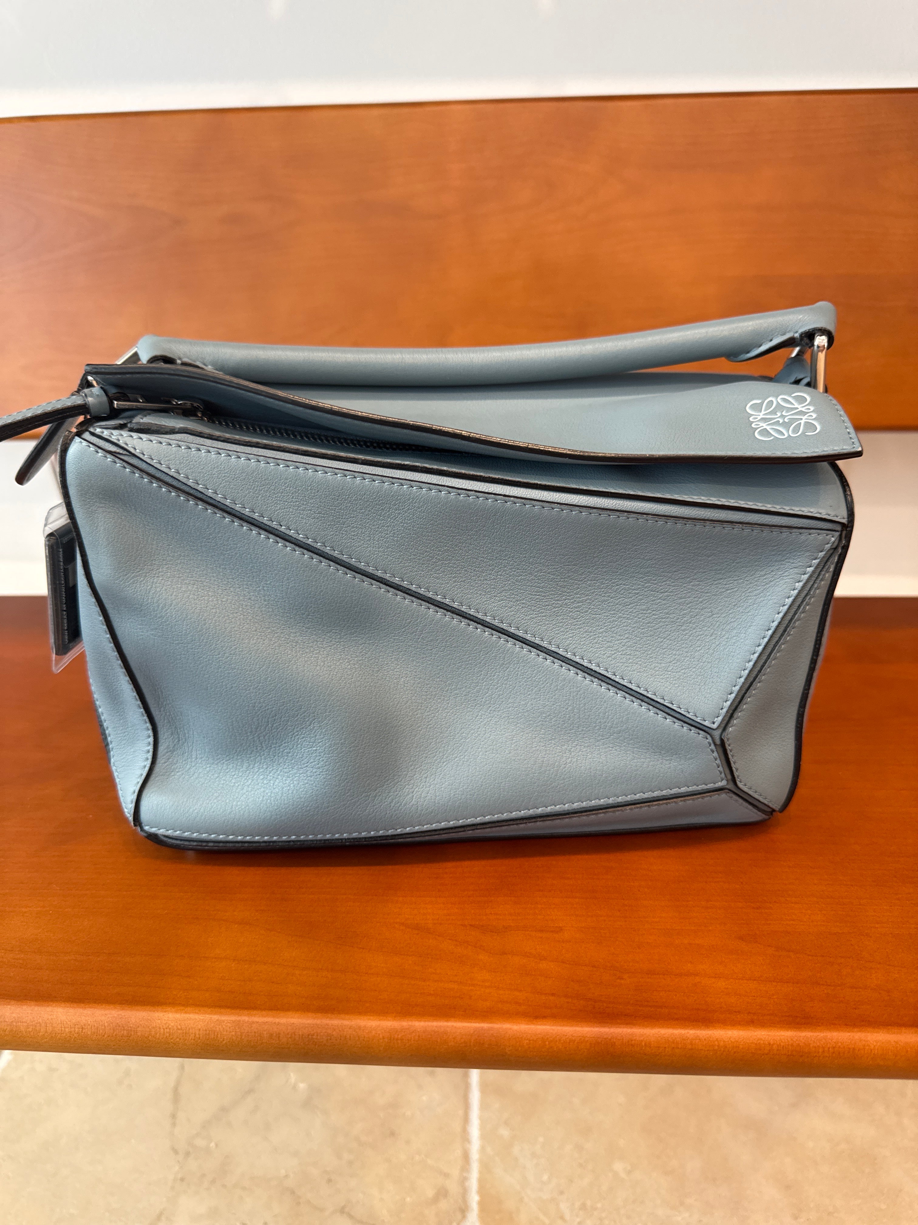 Loewe Grained Calfskin Puzzle Bag Blue