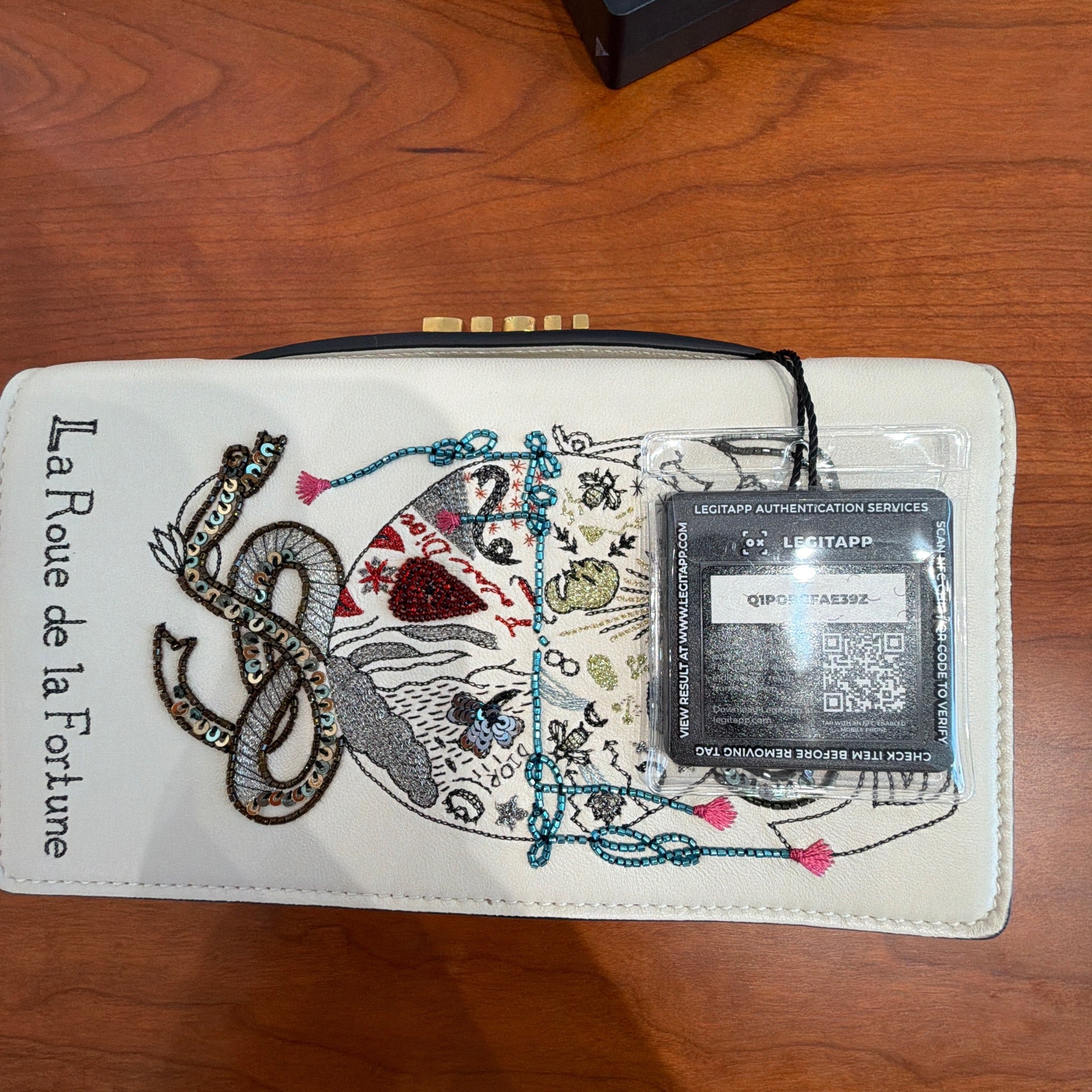 Christian Dior Smooth Calfskin D-Bee Clutch Tarot Embroidery