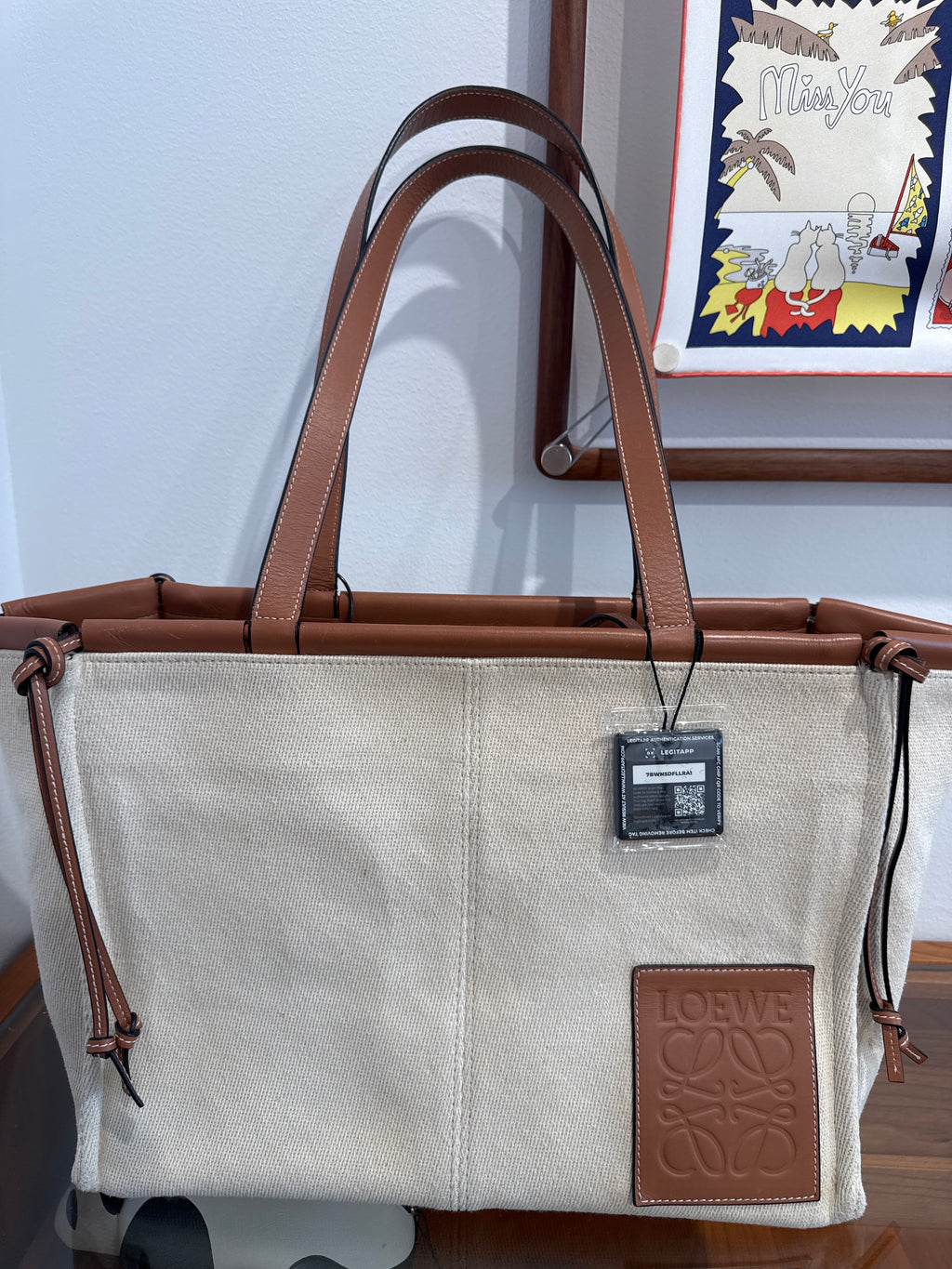 Loewe Canvas Calfskin Cushion Tote