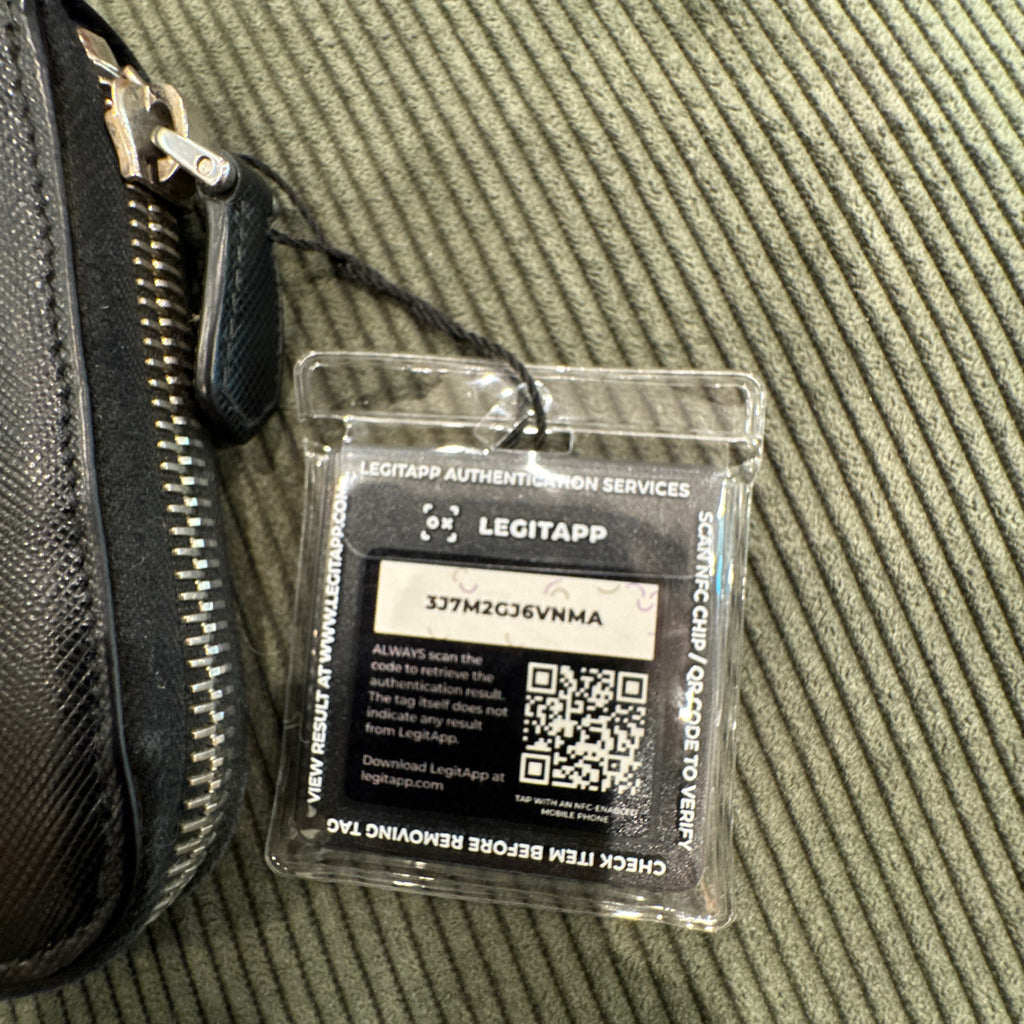 Prada Saffiano Leather Triangle Logo Zip Around Long Wallet