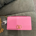 Valentino Garavani Grainy Calfskin VLogo Chain Wallet On Chain