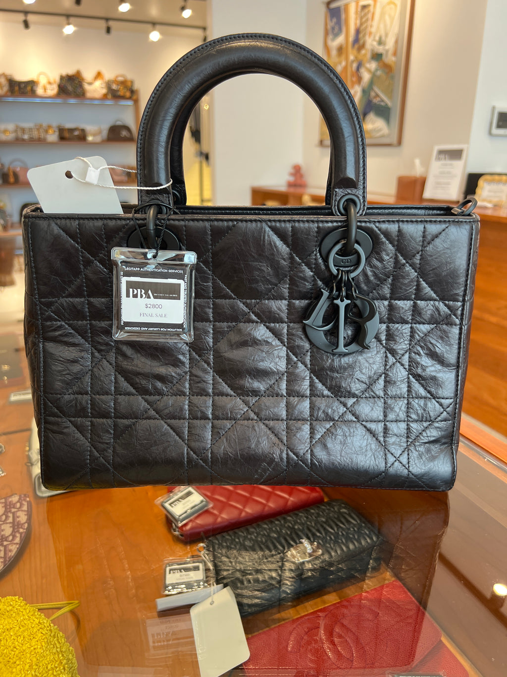 Christian Dior My ABCDior Lady D-Sire Black Crinkled Calfskin Macrocannage Circa 2024 by Maria Grazia Chiuri