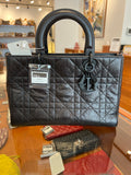 Christian Dior My ABCDior Lady D-Sire Black Crinkled Calfskin Macrocannage Circa 2024 by Maria Grazia Chiuri