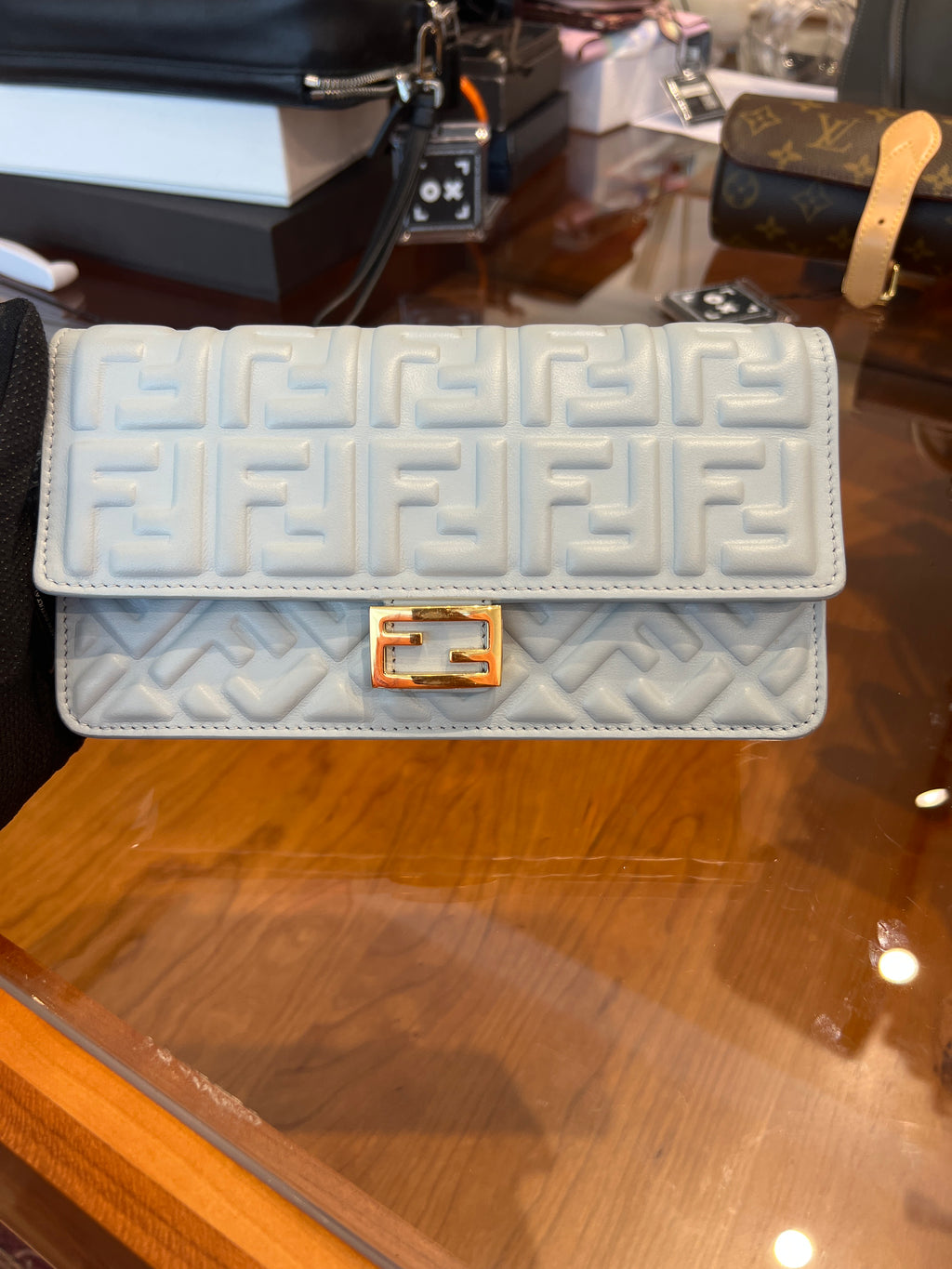 Fendi Wallet on Chain Light Blue