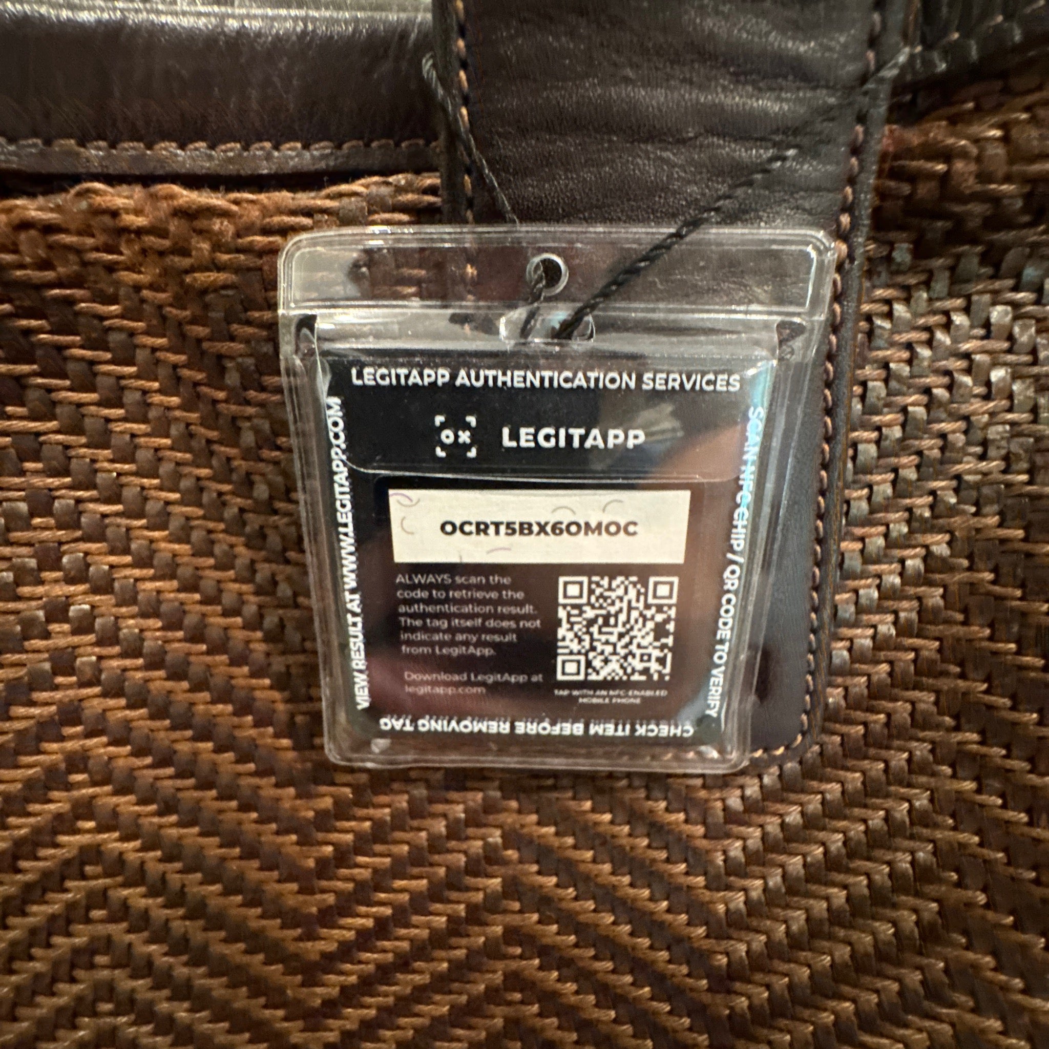 Loewe Woven Herringbone Leather Bucket Tote Bag