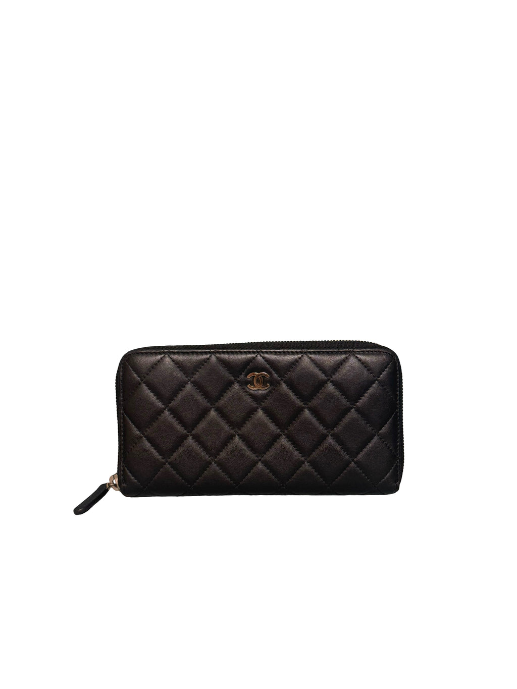 Chanel Quilted Lambskin Zip Around Long Wallet