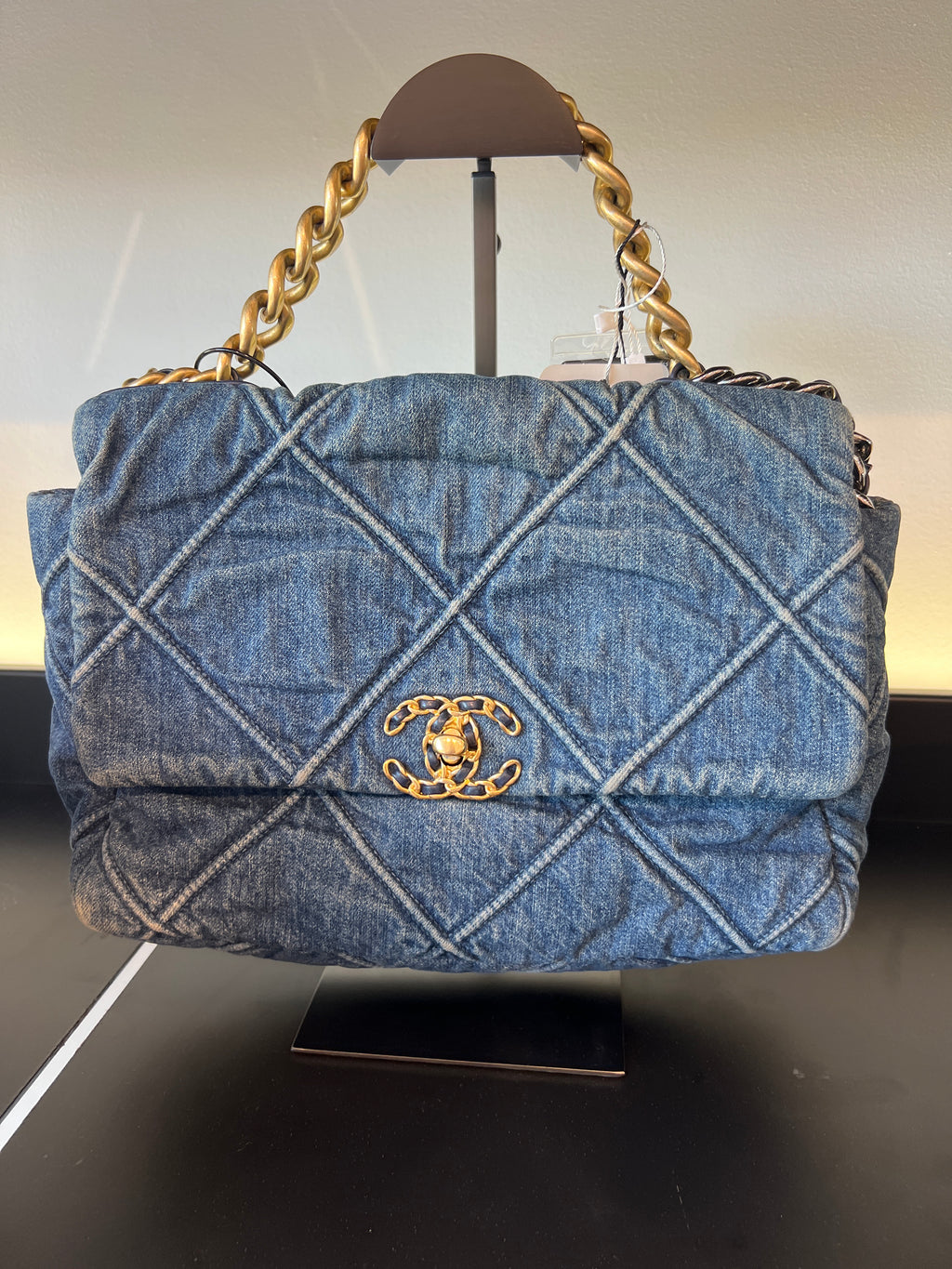 Chanel 19 Denim Quilted Flap Bag