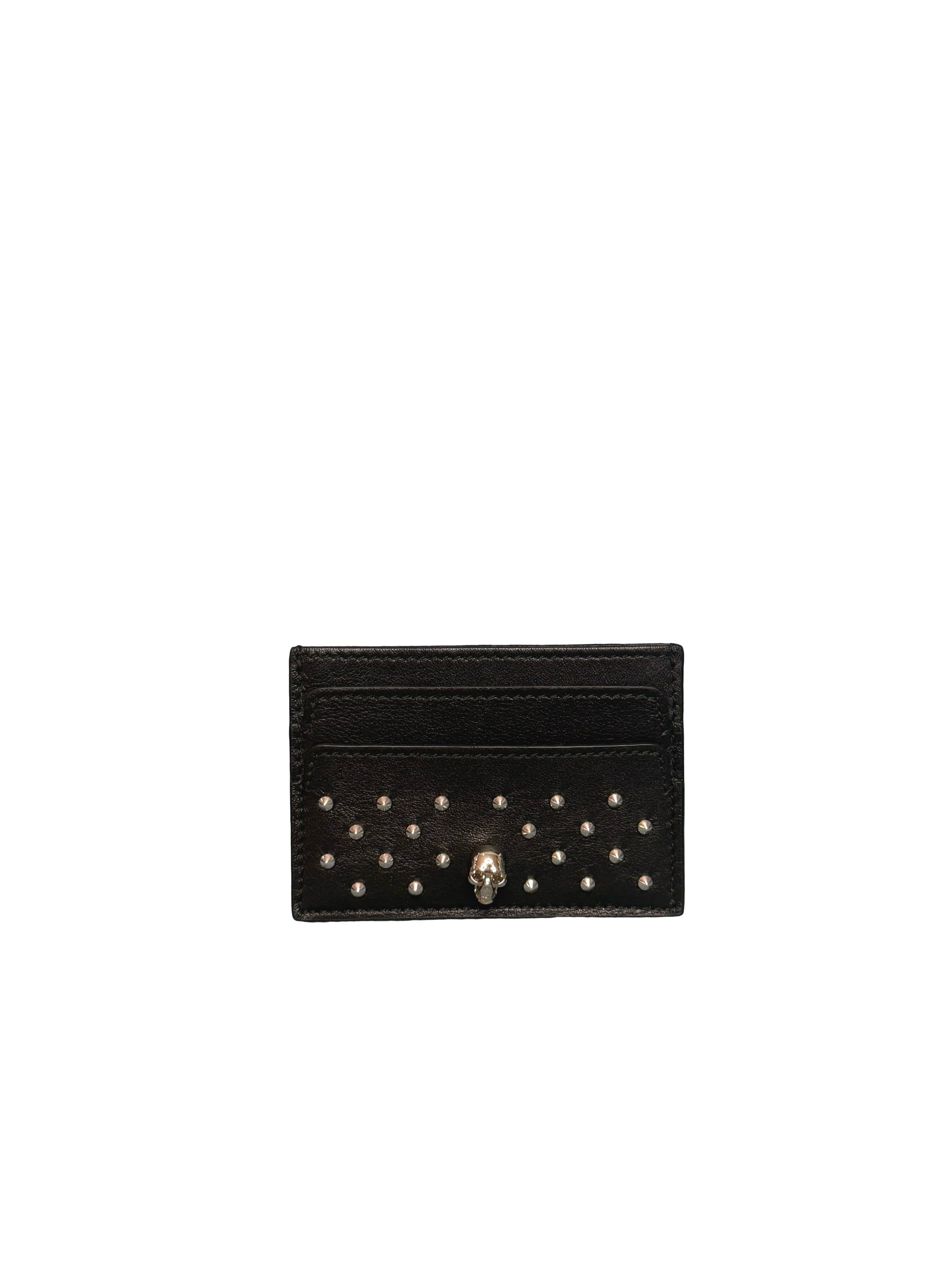 Alexander McQueen Studded Leather Skull Card Holder
