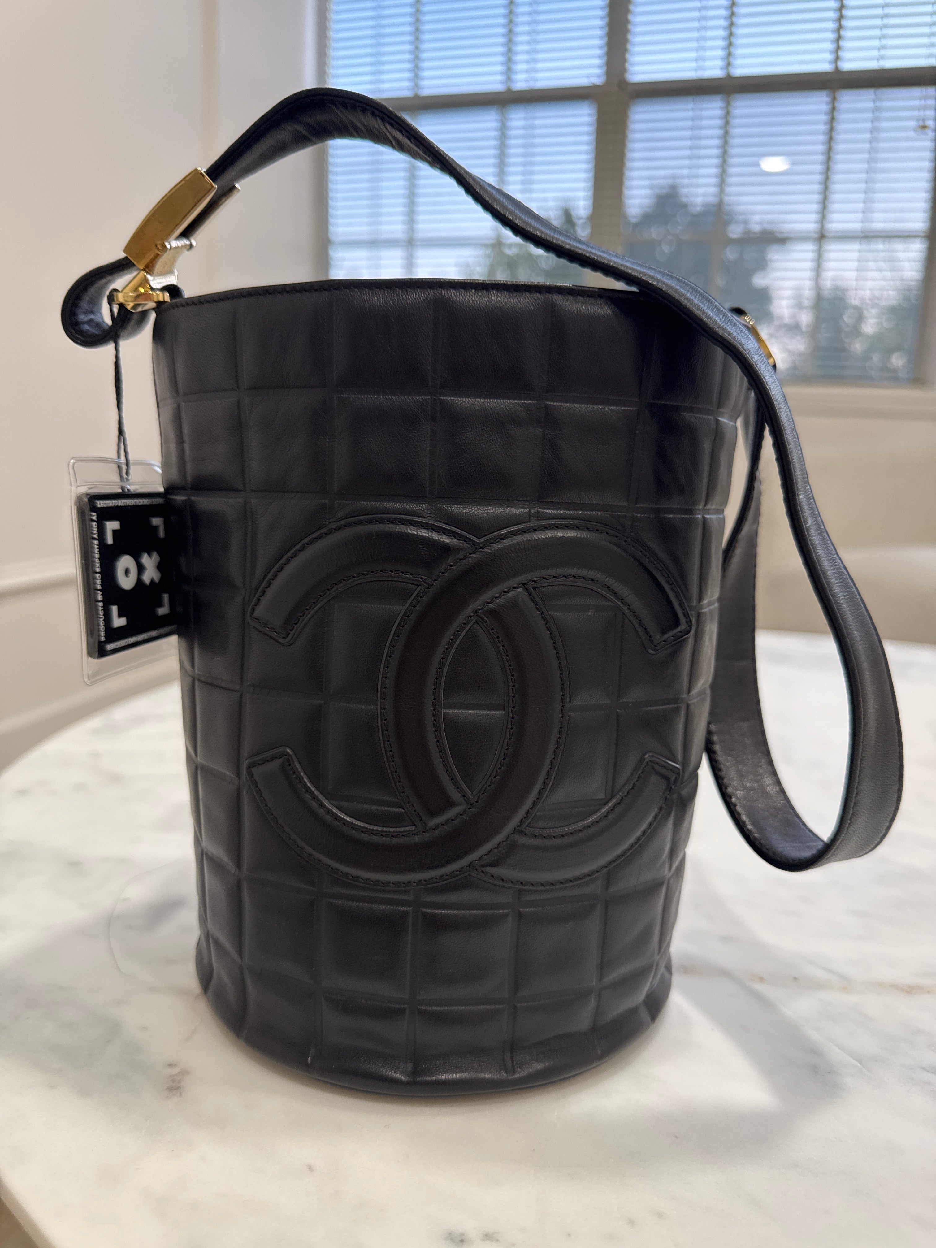 Chanel chocolate bar bucket bag