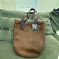 Loewe Woven Herringbone Leather Bucket Tote Bag