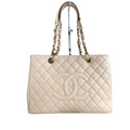 4102 Chanel Quilted Caviar Leather Grand Shopping Tote Bag