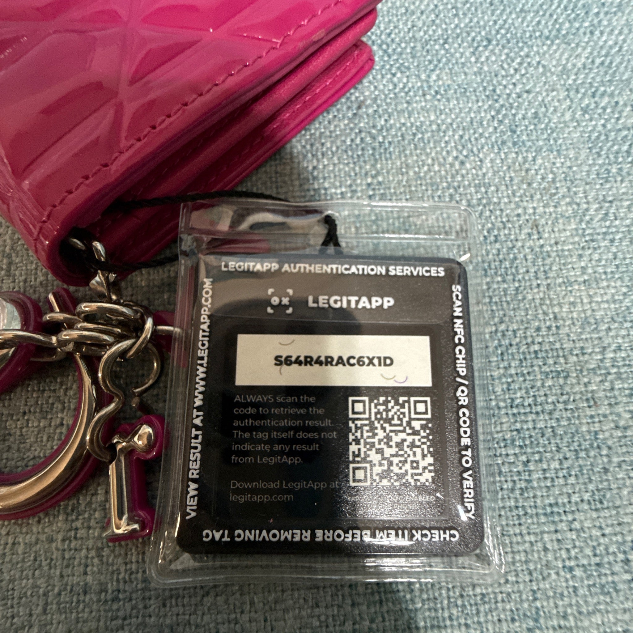 Christian Dior Patent Cannage D Charm Card Holder