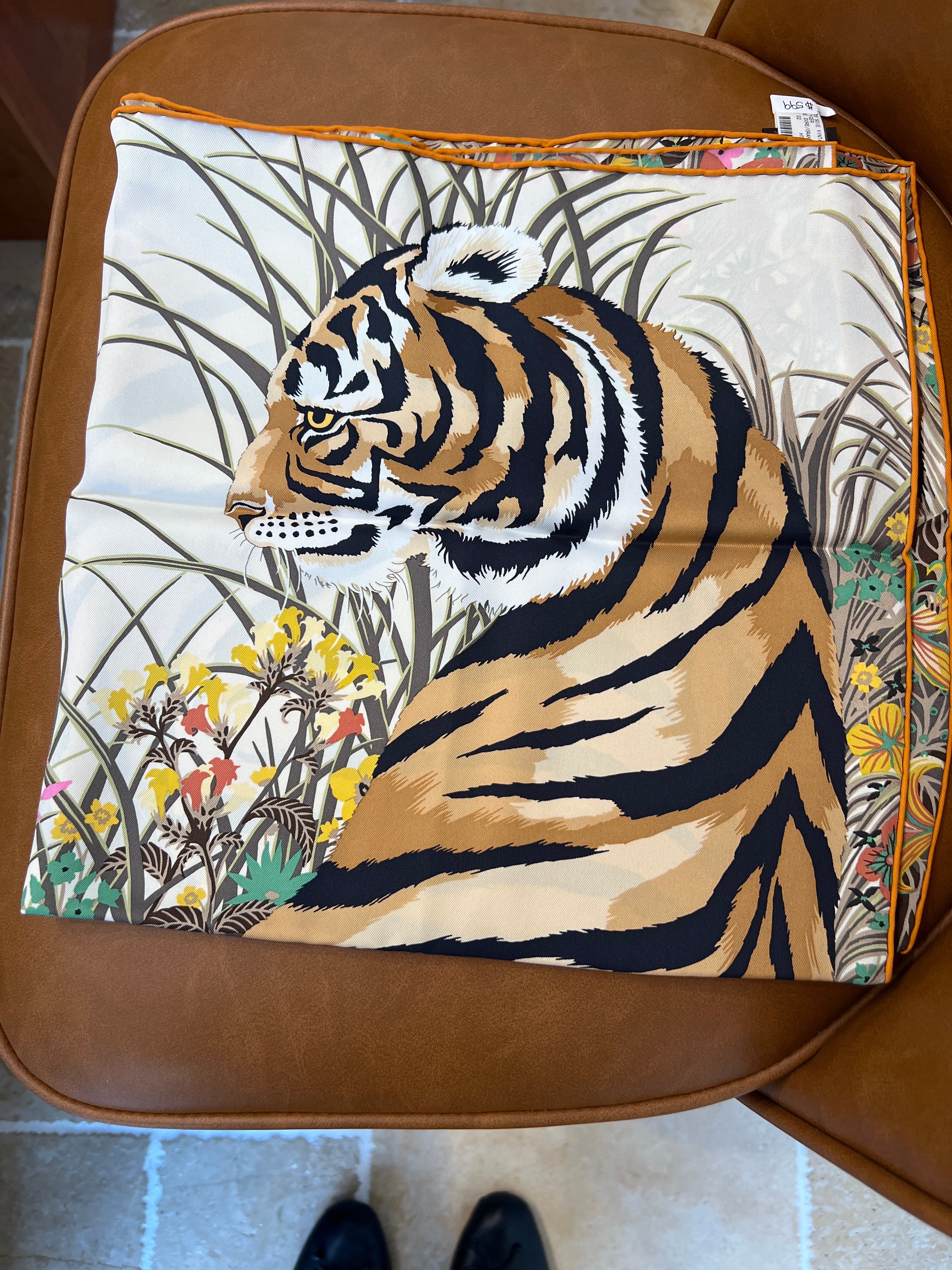 Hermes silk tiger scarf 70