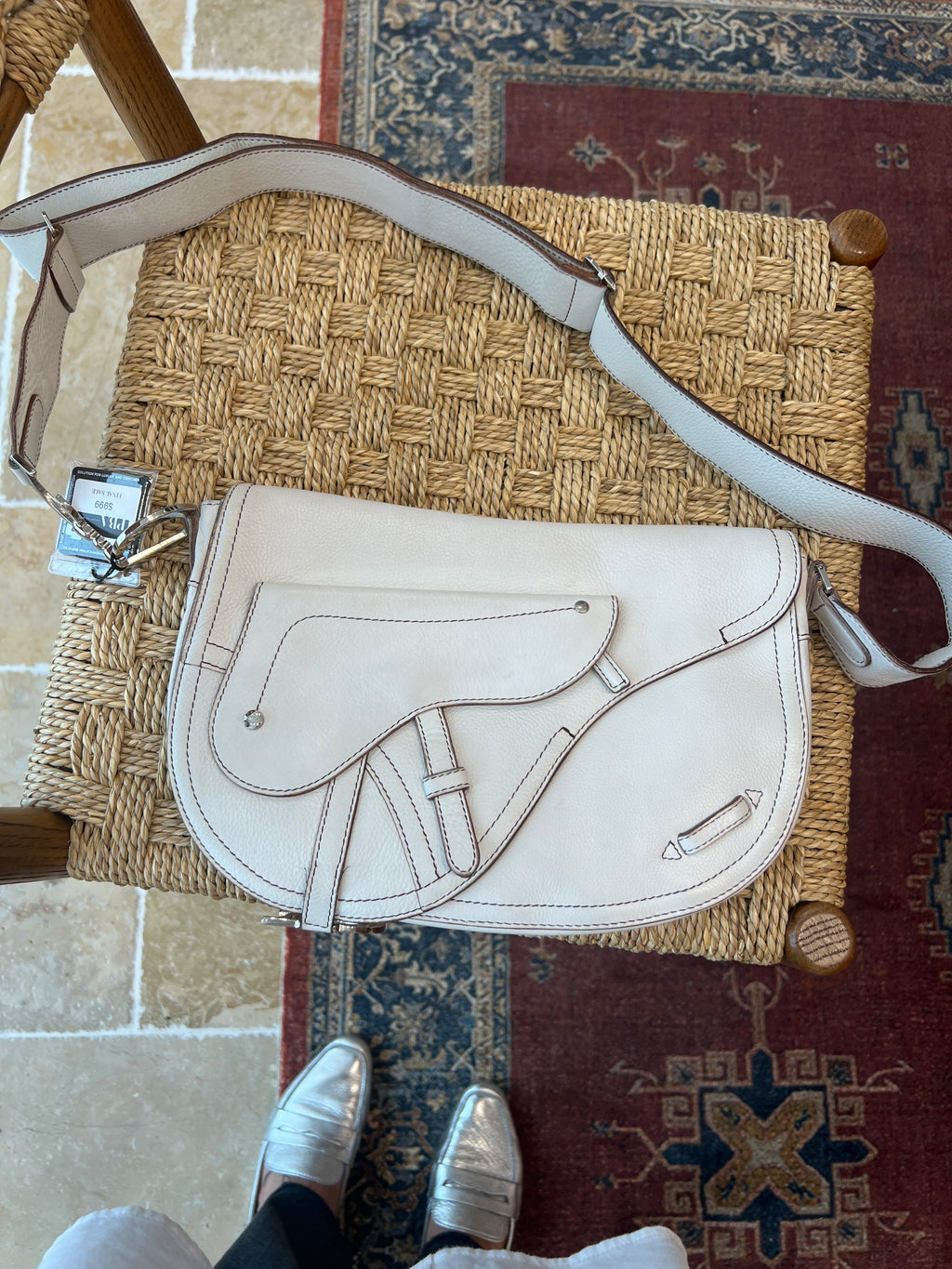 Christian Dior Saddle bag white Leather